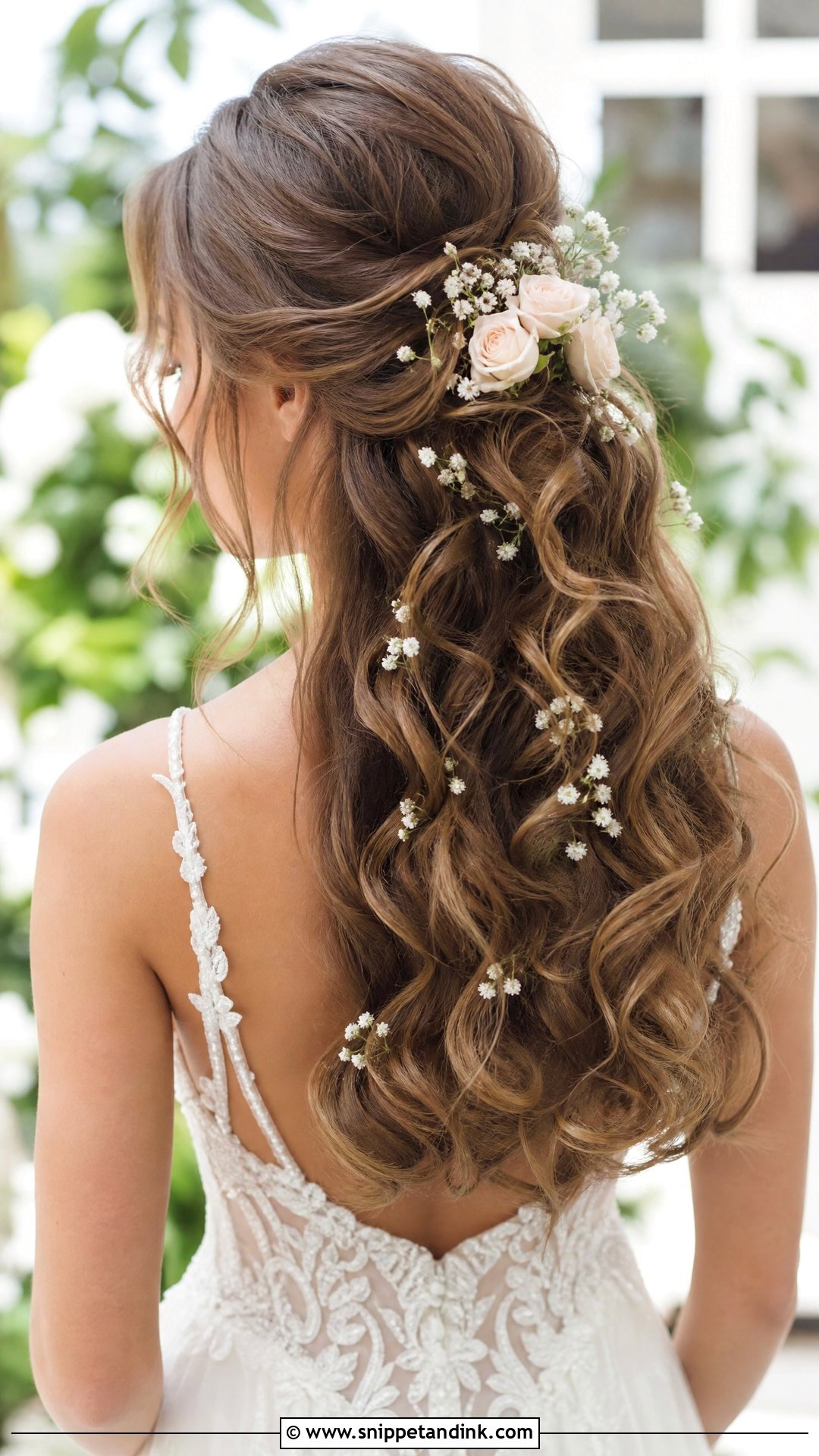 Loose Curls With Flowers Wedding Hair - Snippet and Ink - 20 Loose Curls Wedding Hair
