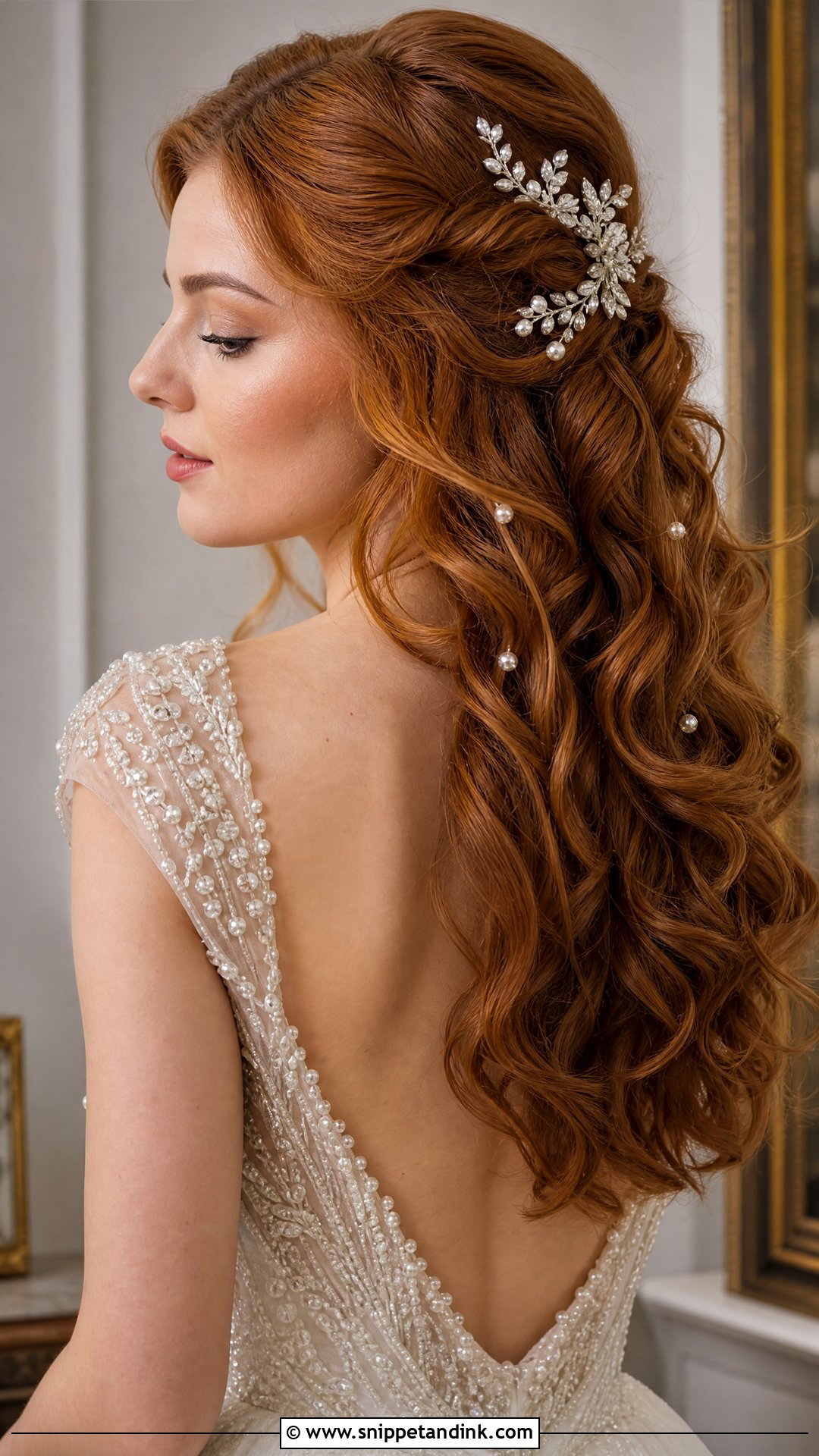 Loose Curls With Hair Accessories Wedding Hair - Snippet and Ink - 20 Loose Curls Wedding Hair