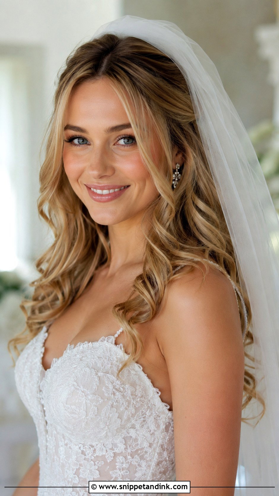 Loose Curls With Hair Vine - Snippet and Ink - 25 Loose Wedding Hairstyles