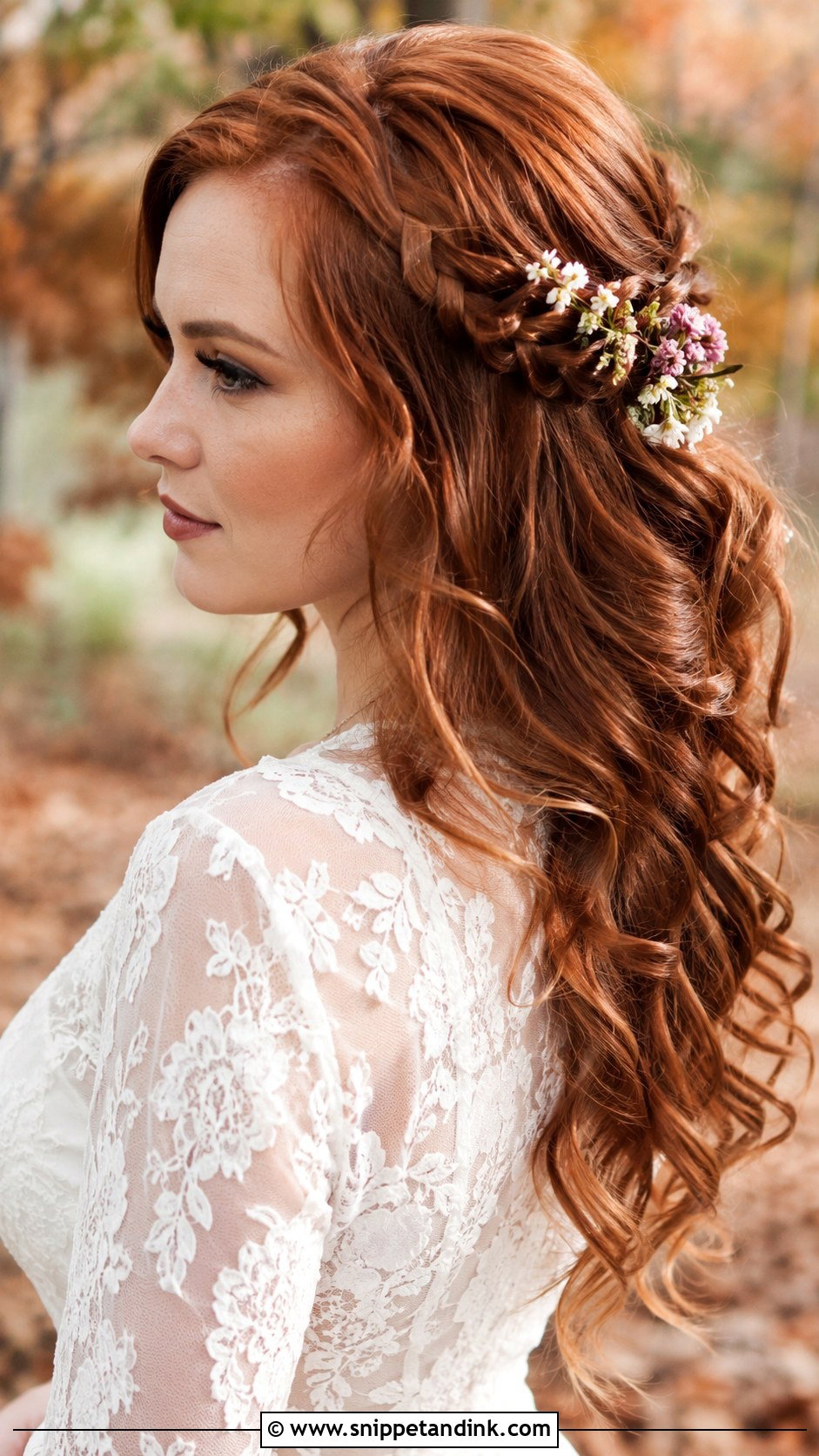 Loose Curls With Side Braid - Snippet and Ink - 20 Bohemian Wedding Hairstyles