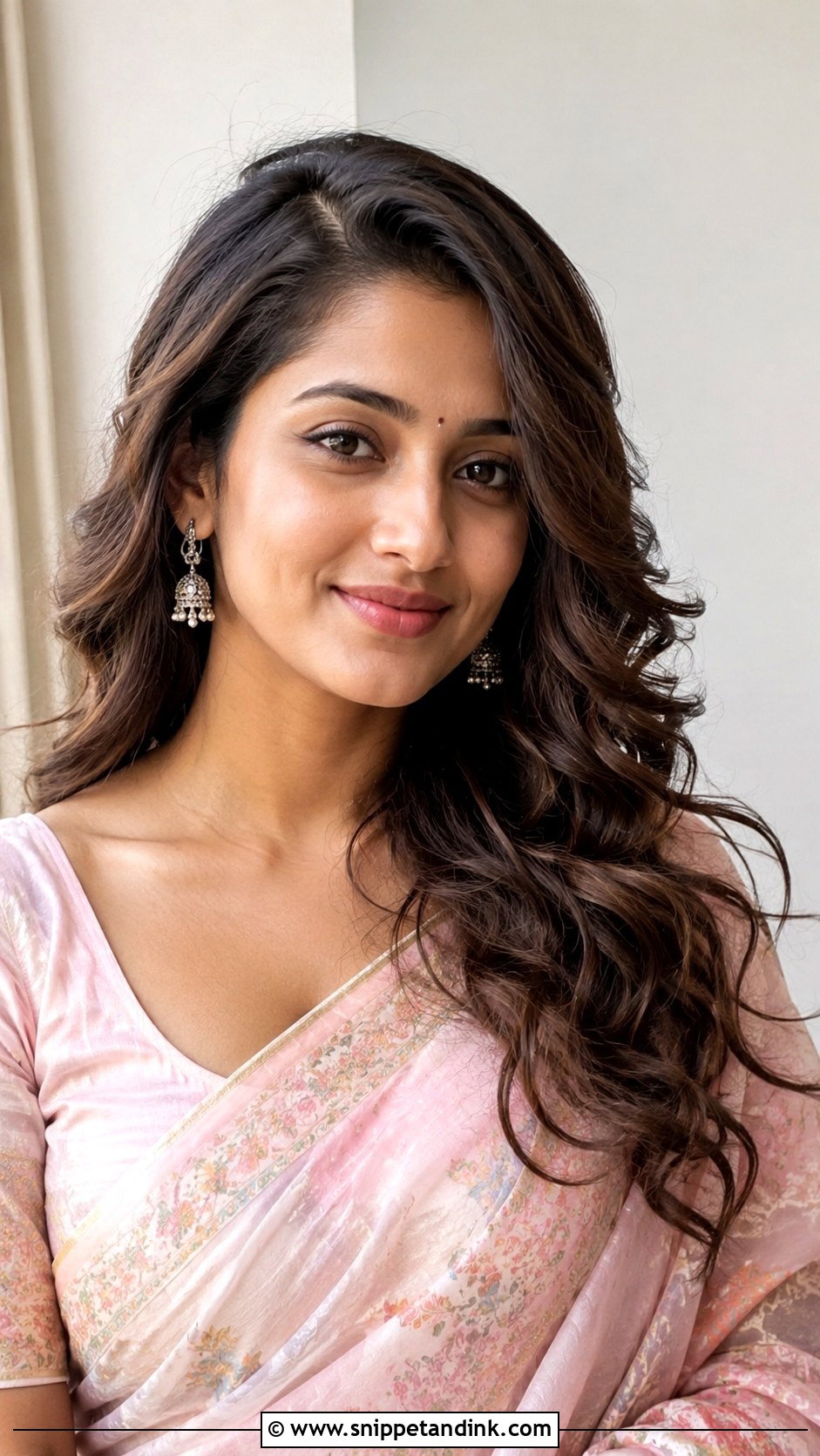 Loose Curls With Side Part - Snippet and Ink - 25 Hairstyles for Marriage Function