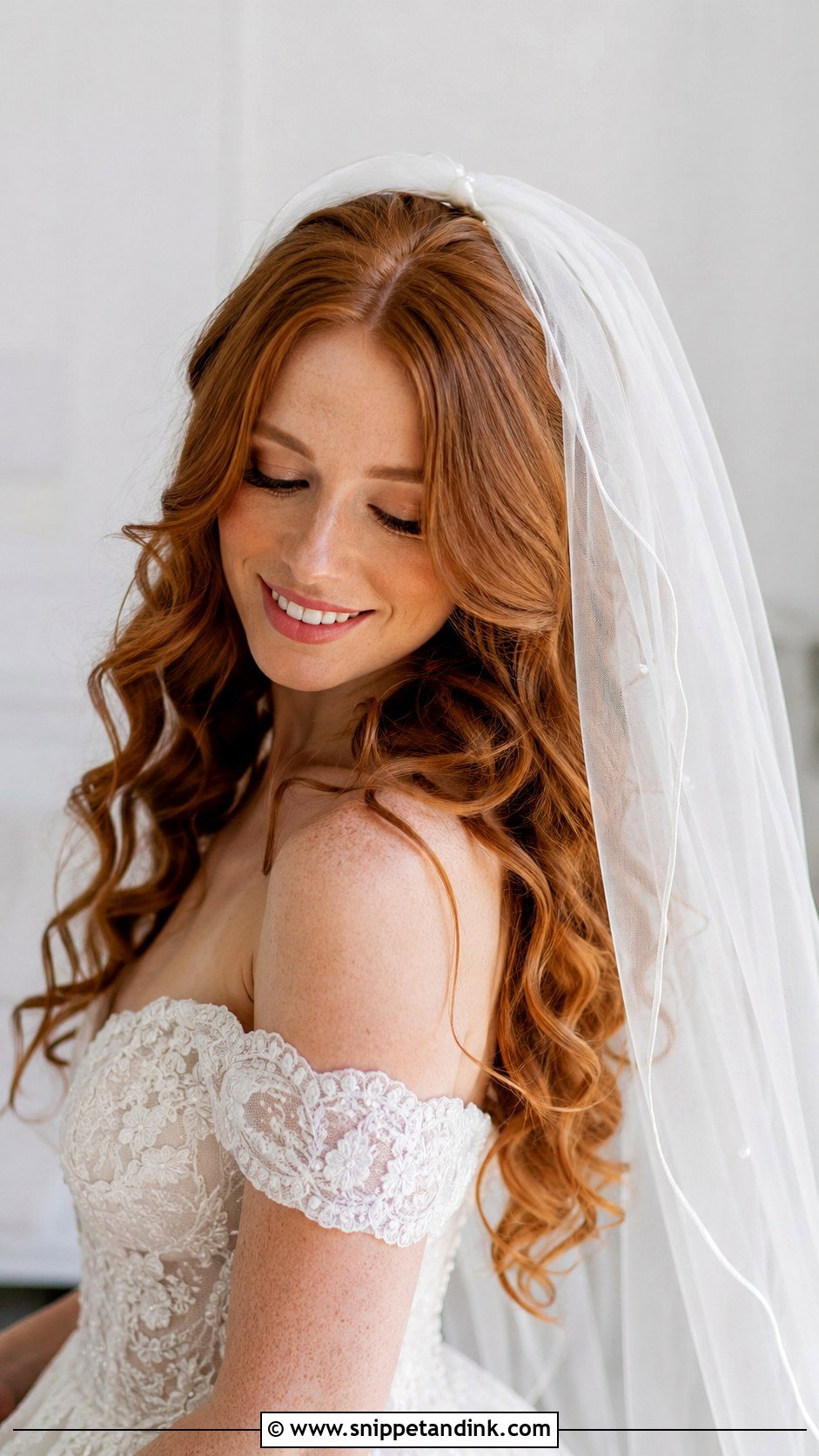Loose Curls With Veil - Snippet and Ink - 20 Hairstyles with Veil