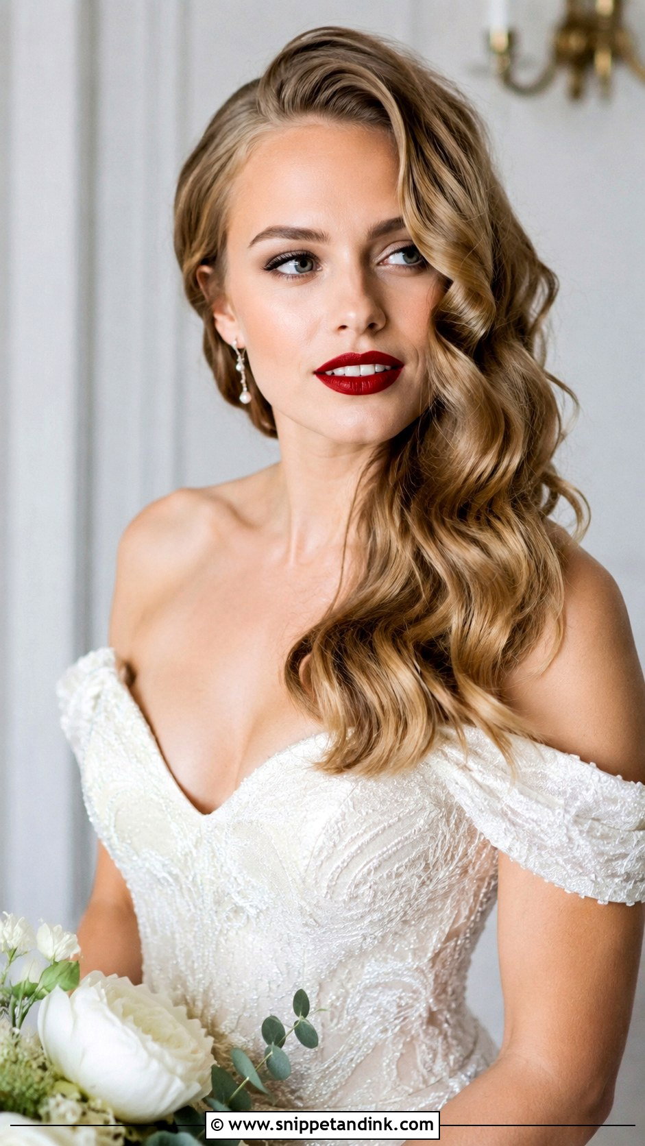 Loose Curls With a Deep Side Part - Snippet and Ink - 25 Wedding Hair Curls