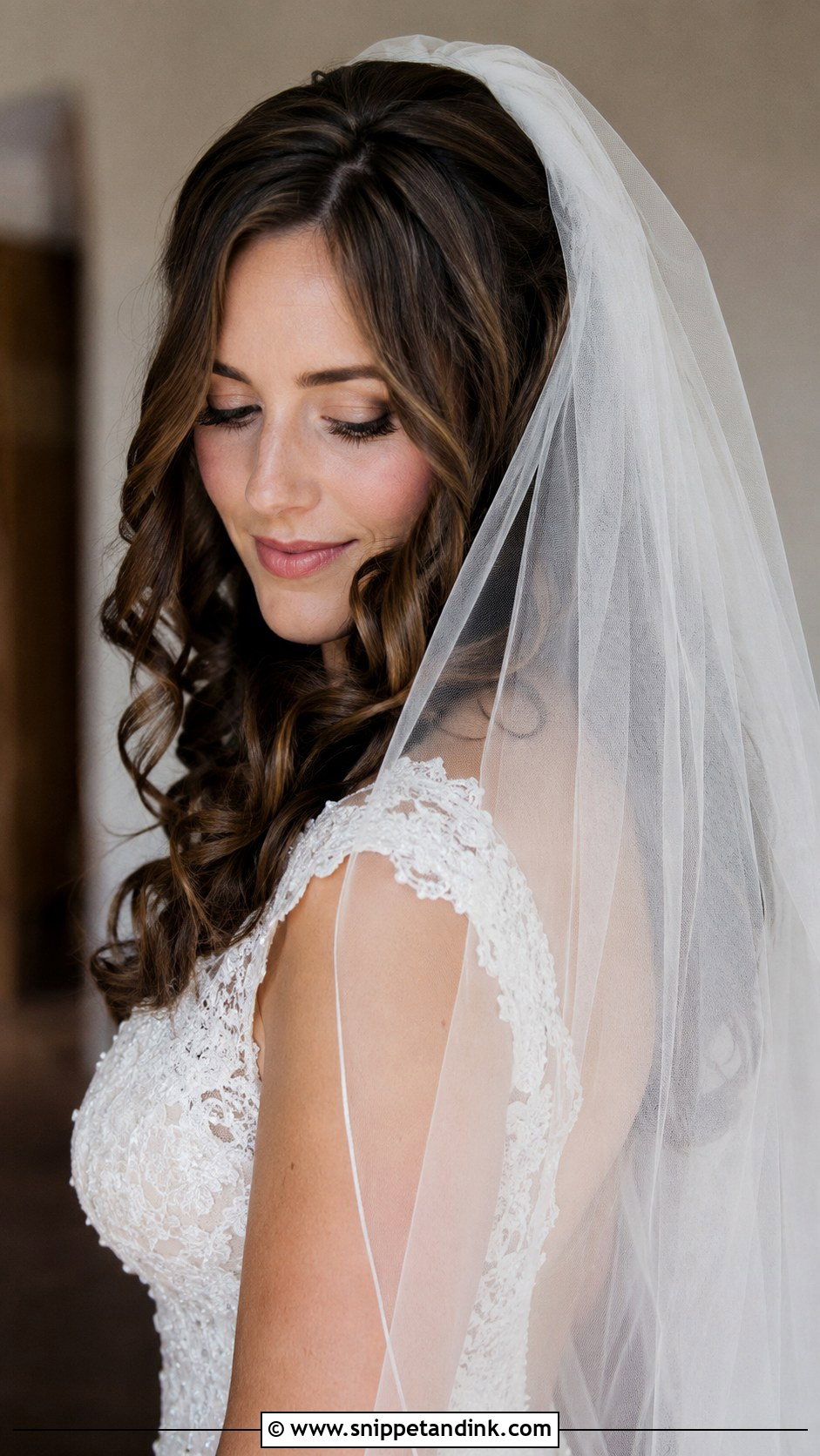 Loose Curls With a Veil for Long Hair - Snippet and Ink - 25 Wedding Hairstyles for Long Hair Down