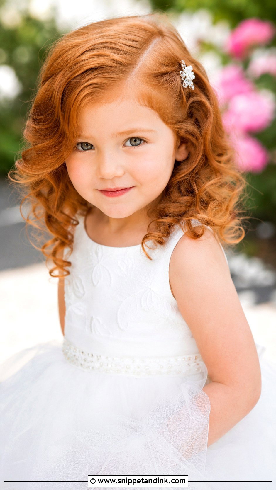 Loose Curls with Side Part - Snippet and Ink - 25 Kids Wedding Hairstyles