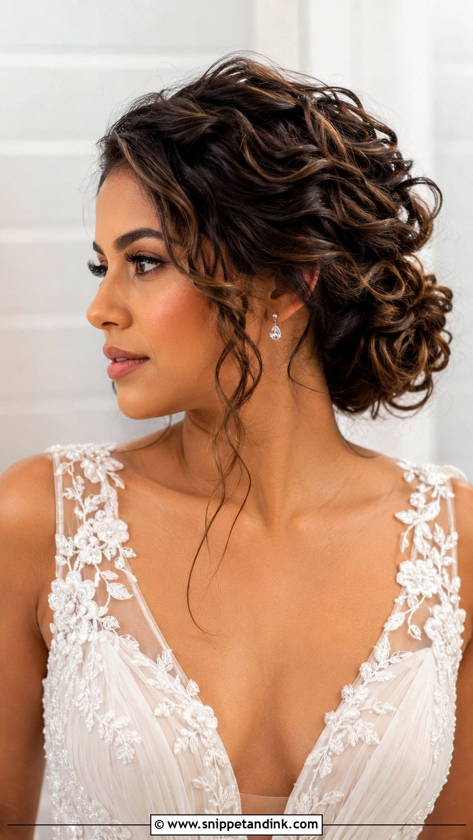 Loose Curly Bridal Updo Bun - Snippet and Ink - 20 Bride Updo Hairstyles Bun Loose Curls