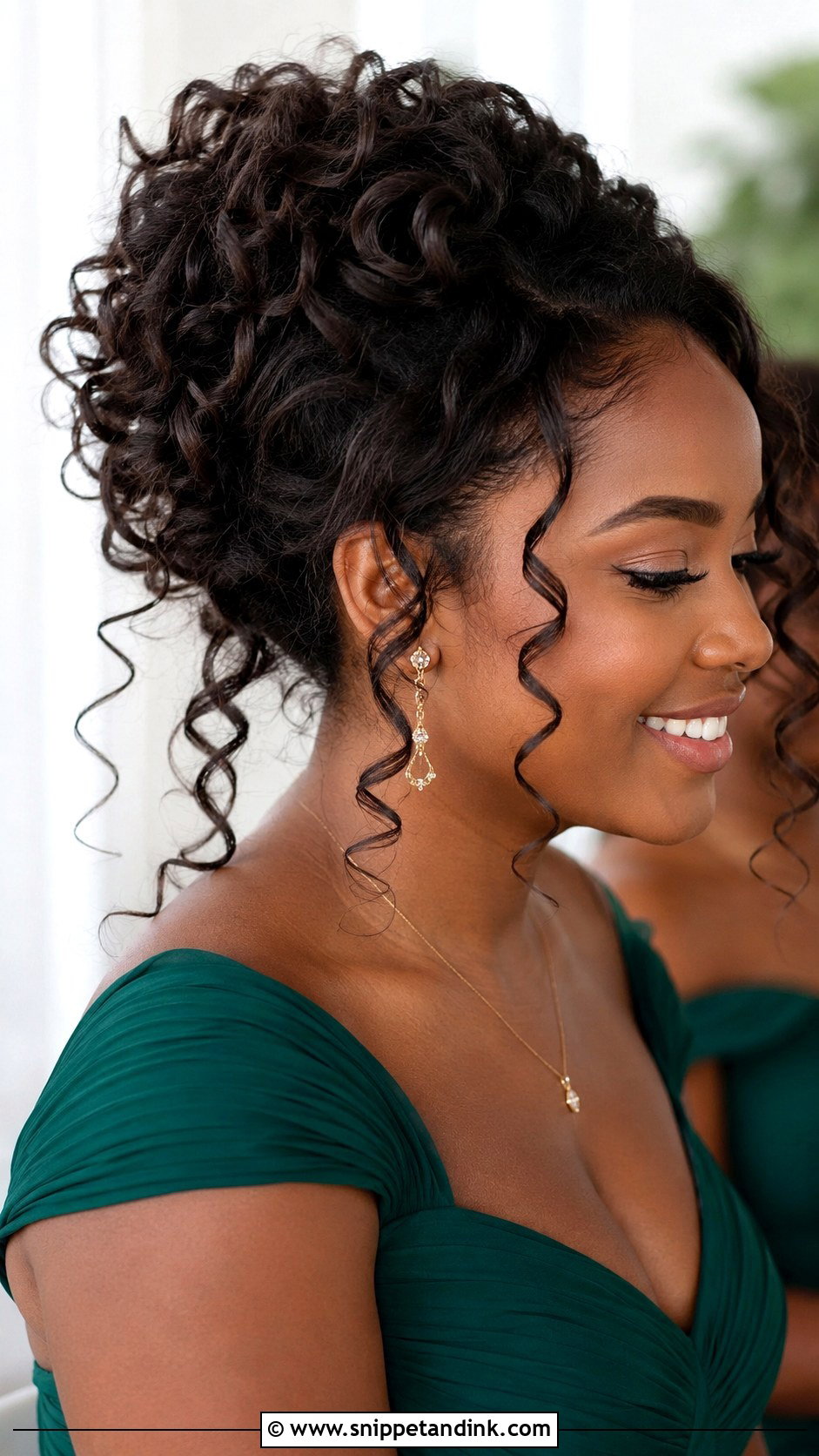 Loose Curly Bridesmaid Updo - Snippet and Ink - 20 Loose Updo Wedding Bridesmaid Ideas