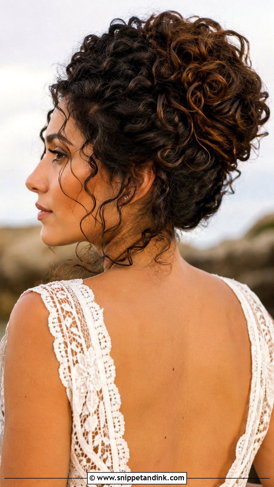 Loose Curly Bun Updo - Snippet and Ink - 30 Bridal Hair Updo Ideas