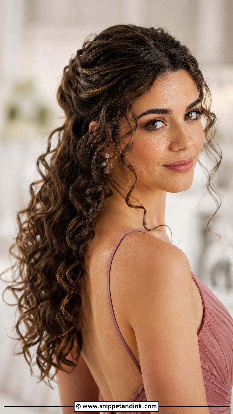 Loose Curly Half Updo - Snippet and Ink - 30 Mother of the Groom Hairstyles