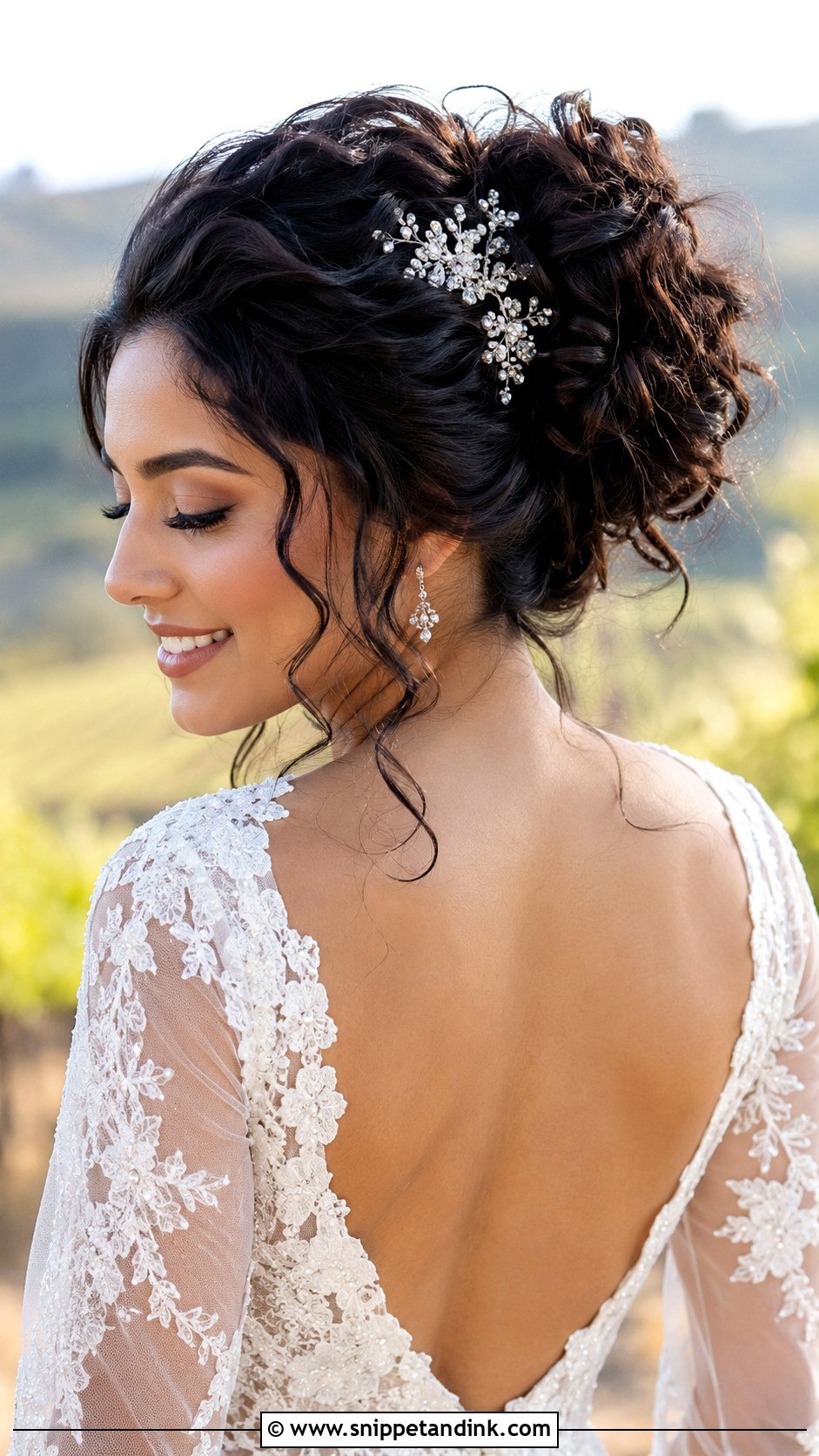 Loose Curly Updo - Snippet and Ink - 20 Hair Up for Wedding Ideas