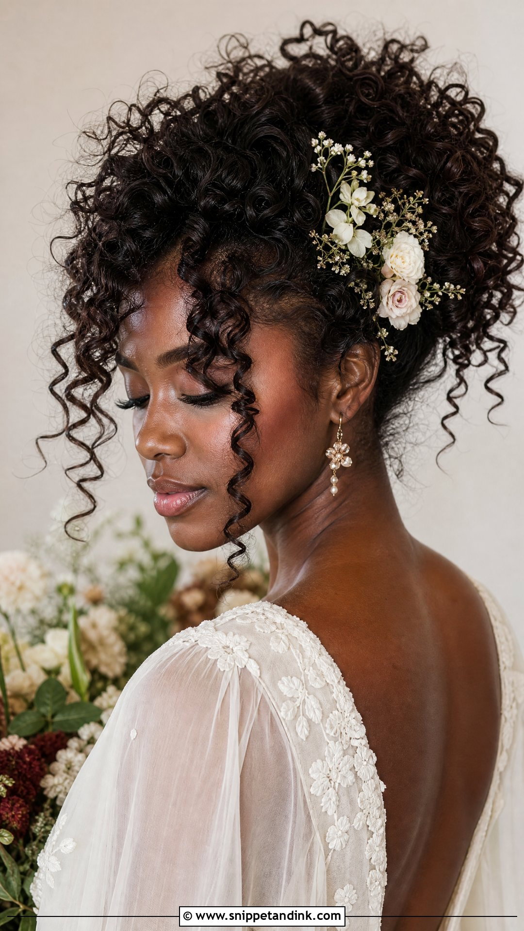 Loose Curly Updo - Snippet and Ink - 20 Wedding Hair Inspiration Updo Hairstyle Ideas