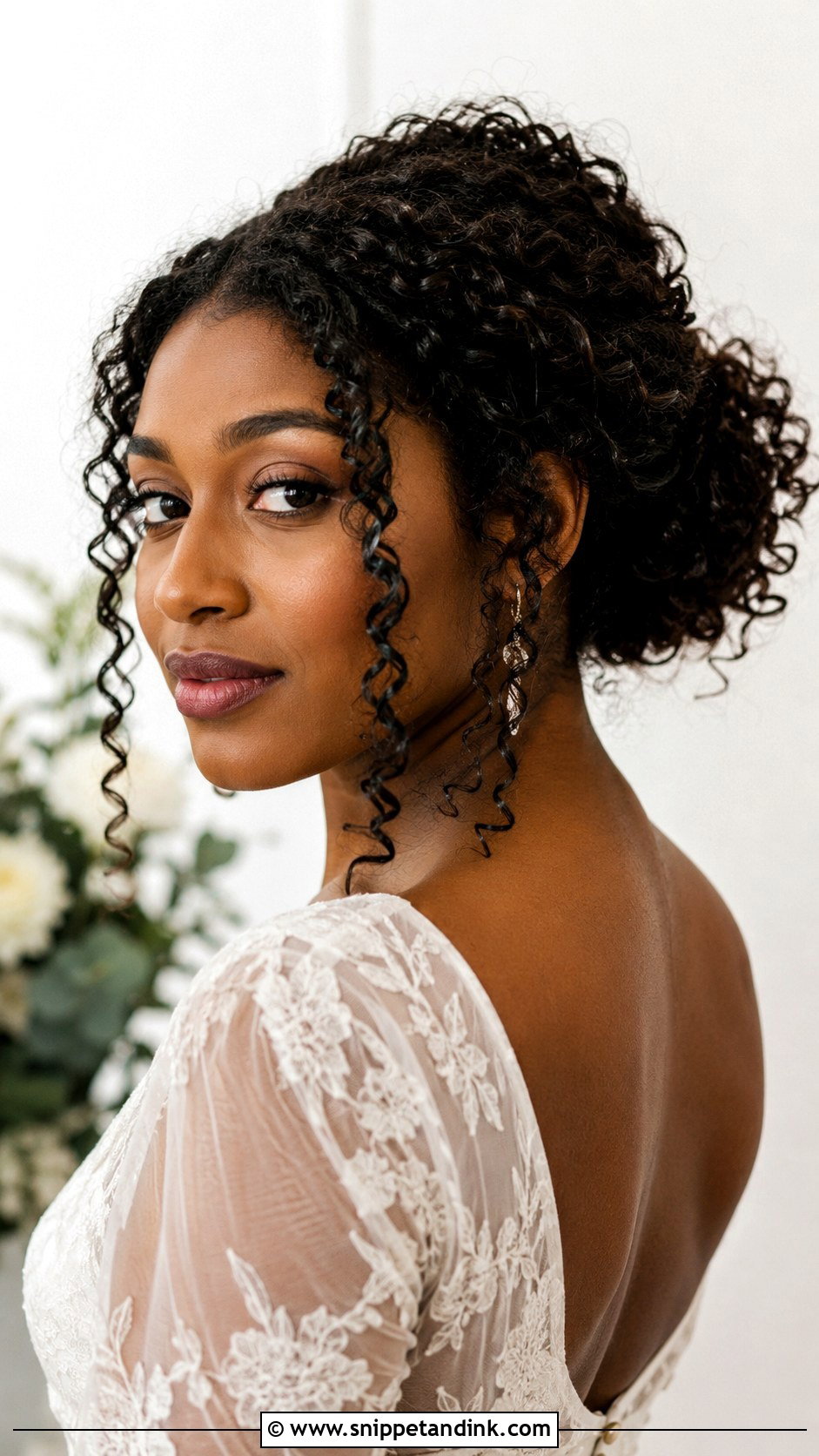 Loose Curly Updo - Snippet and Ink - 20 Wedding Hair Up Bride Ideas
