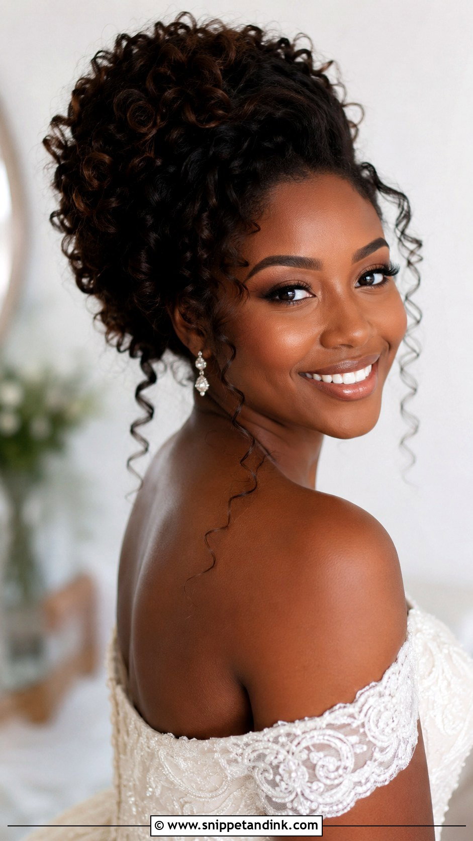 Loose Curly Updo Wedding Hair - Snippet and Ink - 15 Wedding Hair Loose Updo Ideas