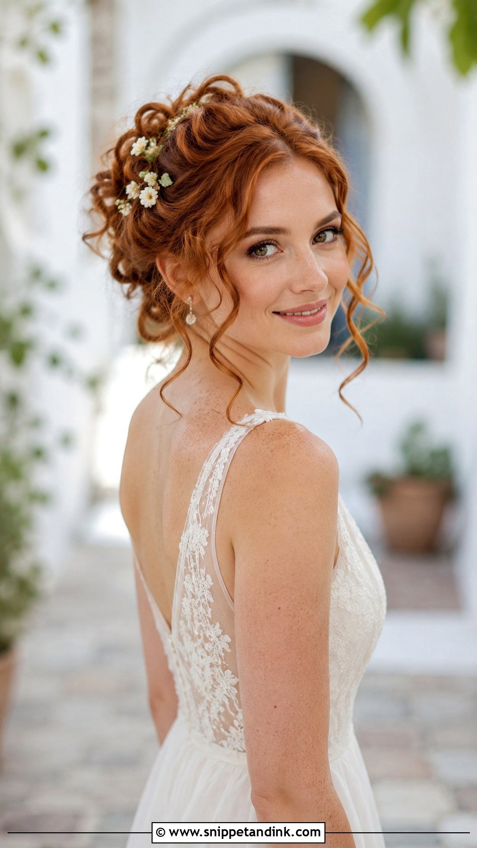 Loose Curly Updo With Tendrils - Snippet and Ink - 35 Wedding Hair Updo Ideas