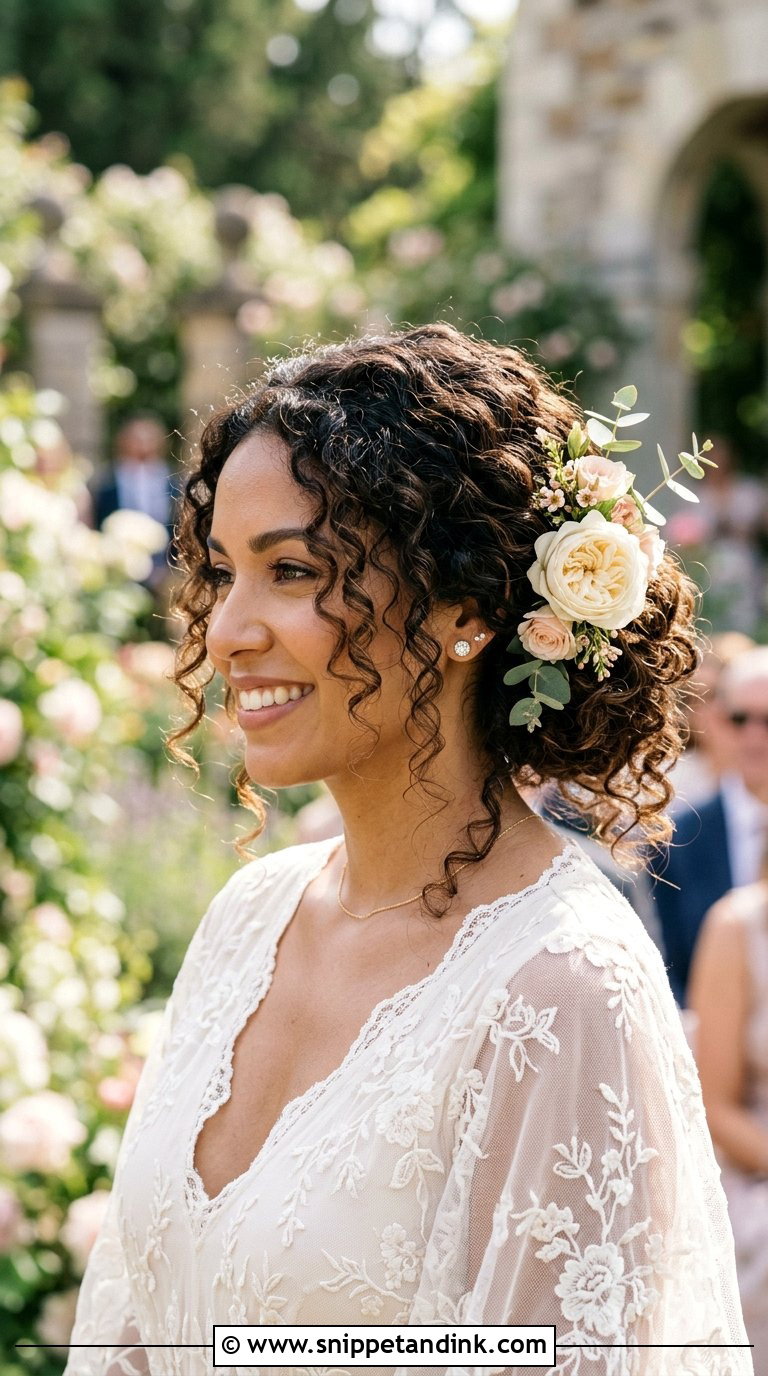 Loose Curly Updo - Snippet and Ink - 20 Bridal Hair Do Ideas