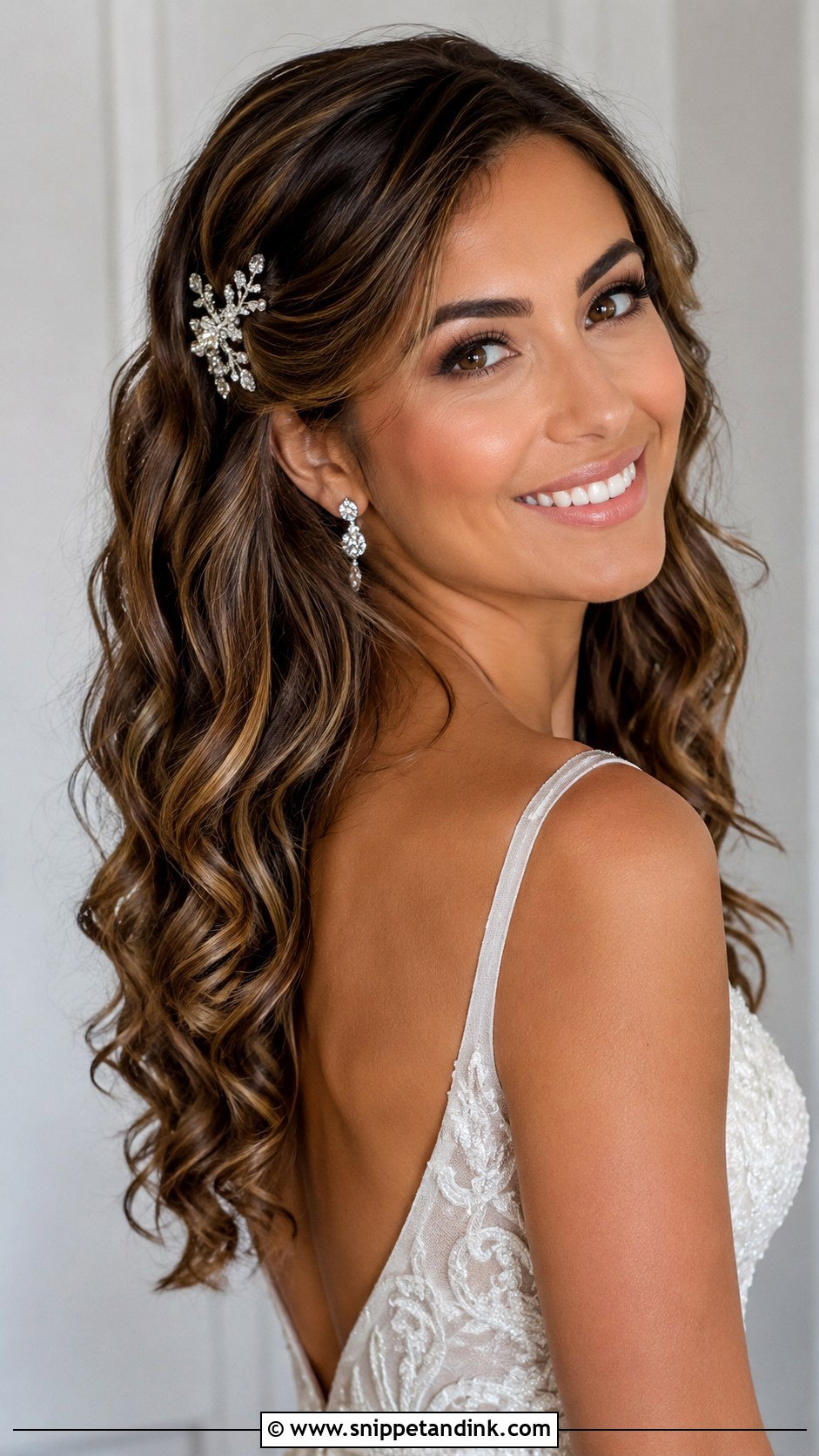 Loose Curly Waves Bridal Style - Snippet and Ink - 25 Curly Bridal Hairstyles
