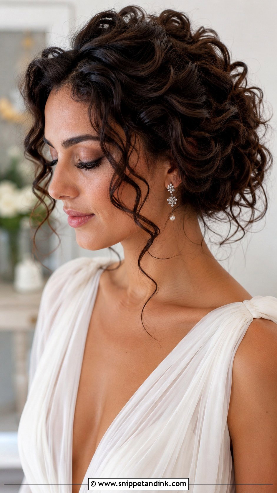 Loose Curly Wedding Updo - Snippet and Ink - 20 Elegant Curly Wedding Hairstyles