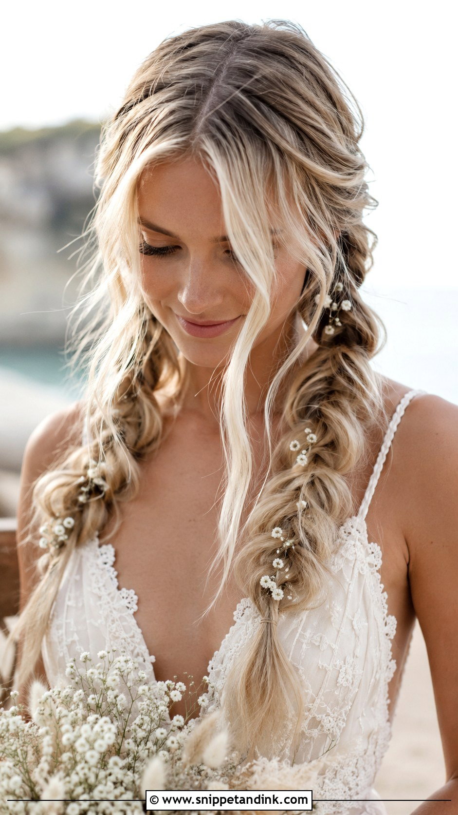 Loose Double Braid Wedding Hair - Snippet and Ink - 20 Loose Braid Wedding Hair Ideas