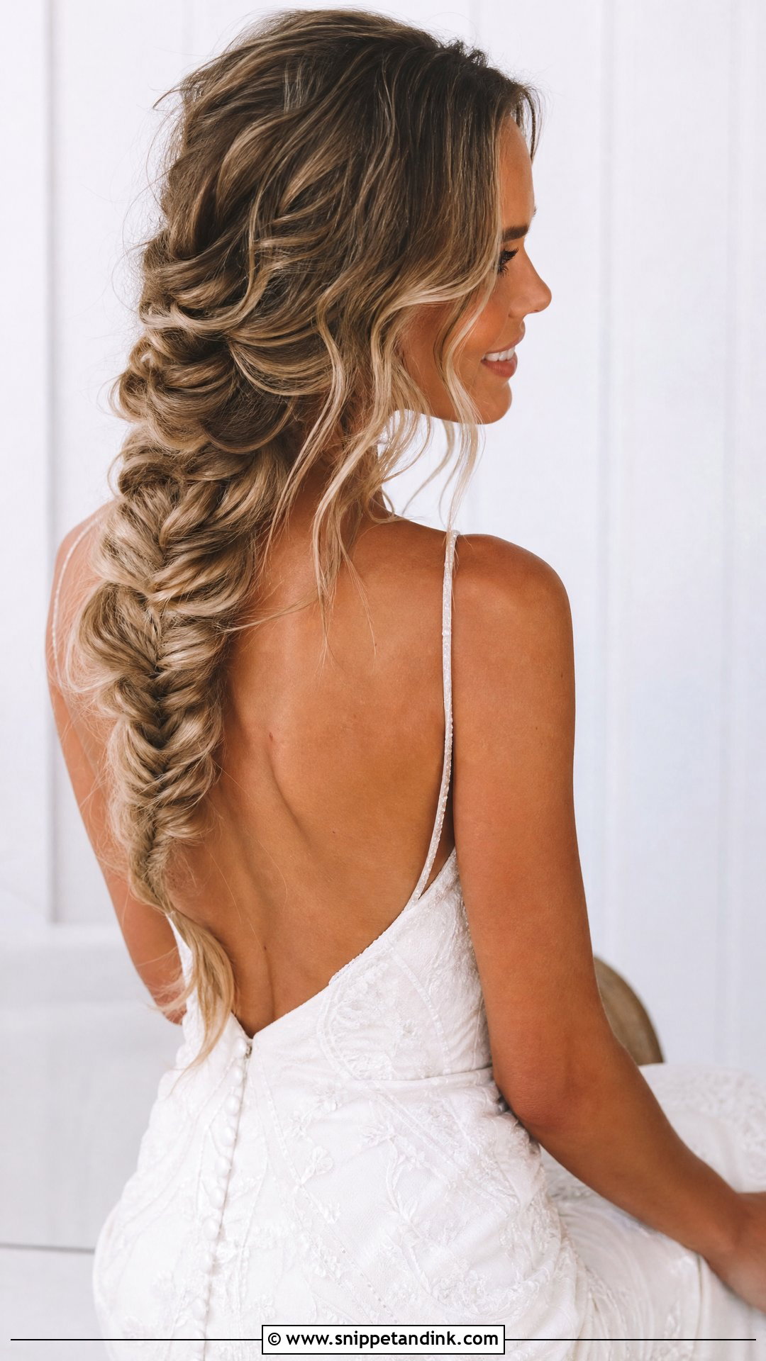 Loose Fishtail Braid Bridal Hair - Snippet and Ink - 15 Fishtail Bridal Hair Ideas