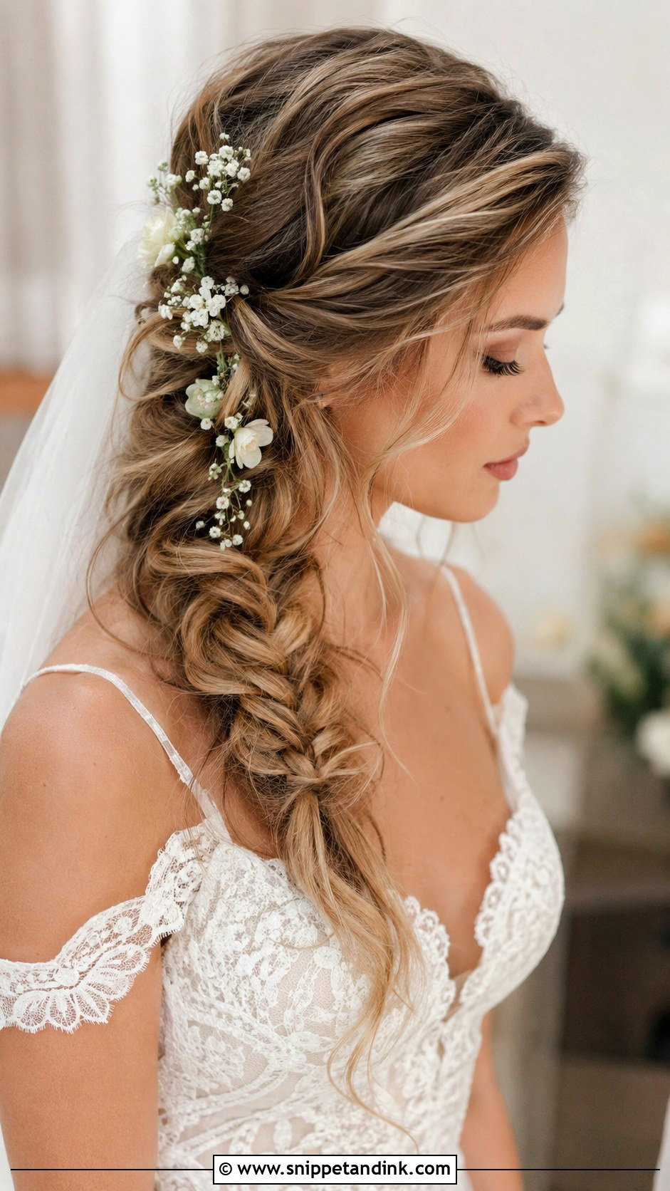 Loose Fishtail Braid Wedding Hairstyle - Snippet and Ink - 20 Casual Wedding Hairstyles