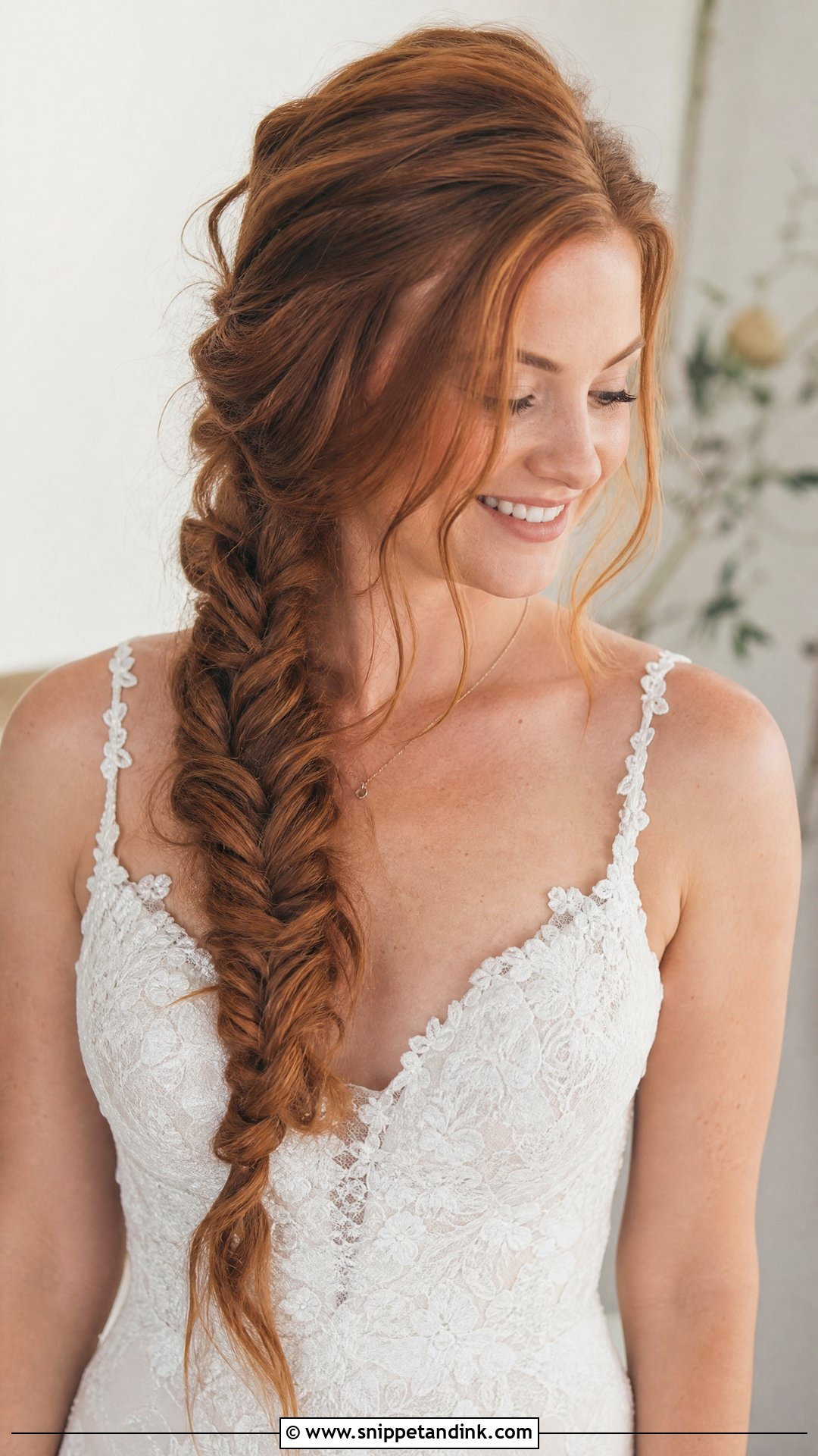 Loose Fishtail Braid With Layers - Snippet and Ink - 20 Wedding Hairstyles for Layered Hair