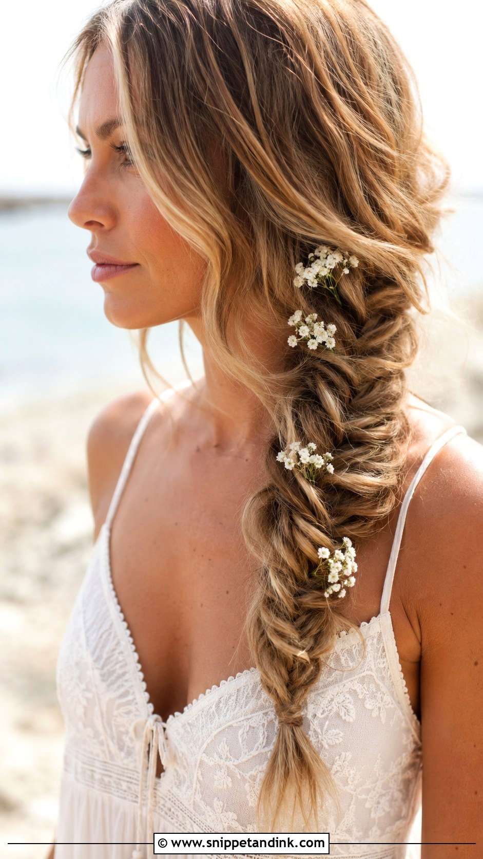 Loose Fishtail Side Braid - Snippet and Ink - 20 Wedding Guest Braids Hairstyles