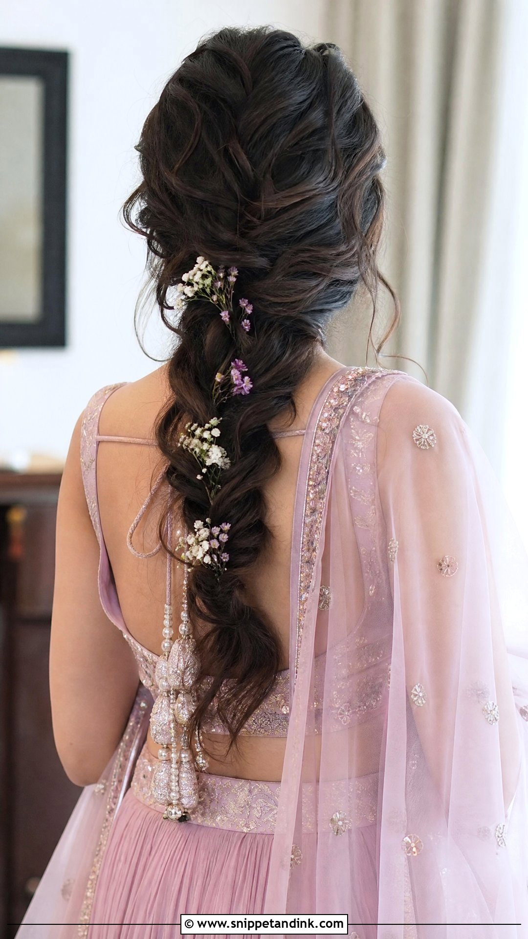 Loose French Braid - Snippet and Ink - 20 Indian Hairstyles for Wedding Guest