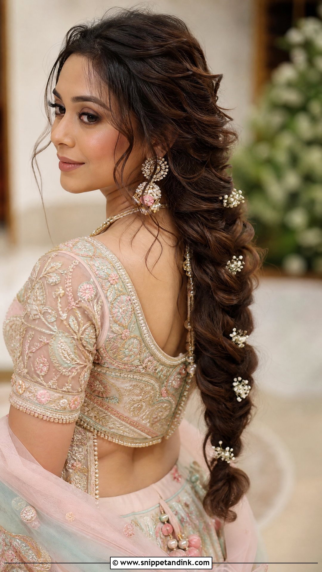 Loose French Braid For Indian Wedding - Snippet and Ink - 15 French Braid Indian Wedding Ideas