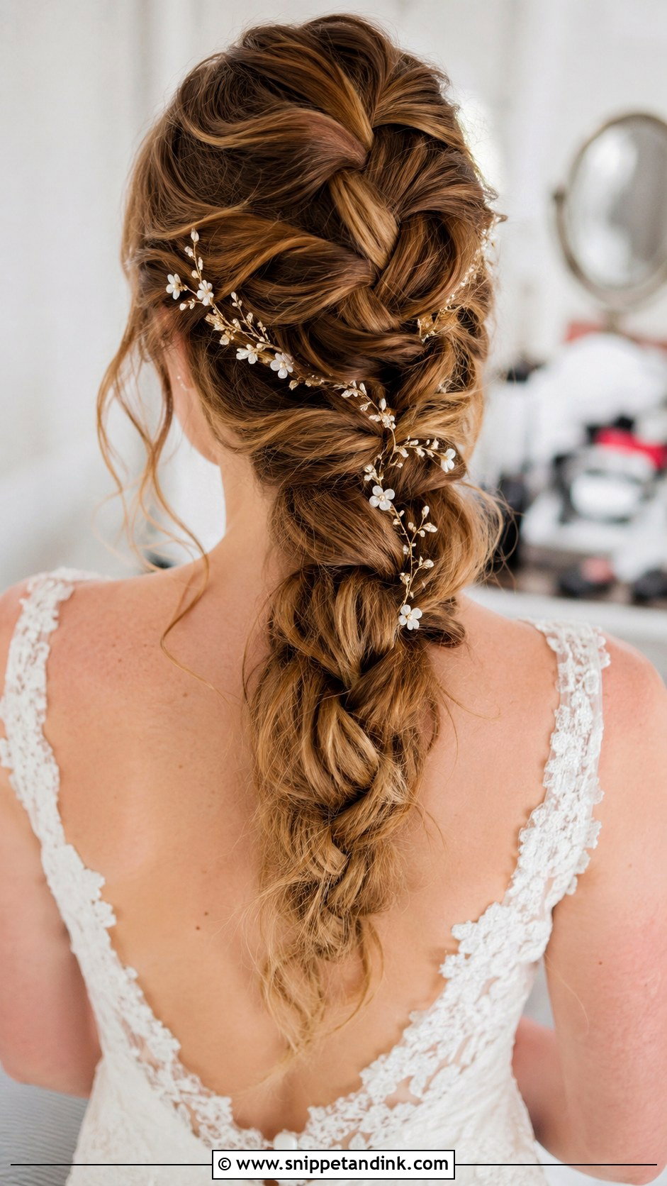 Loose French Braid Wedding Hair - Snippet and Ink - 20 Loose Braid Wedding Hair Ideas