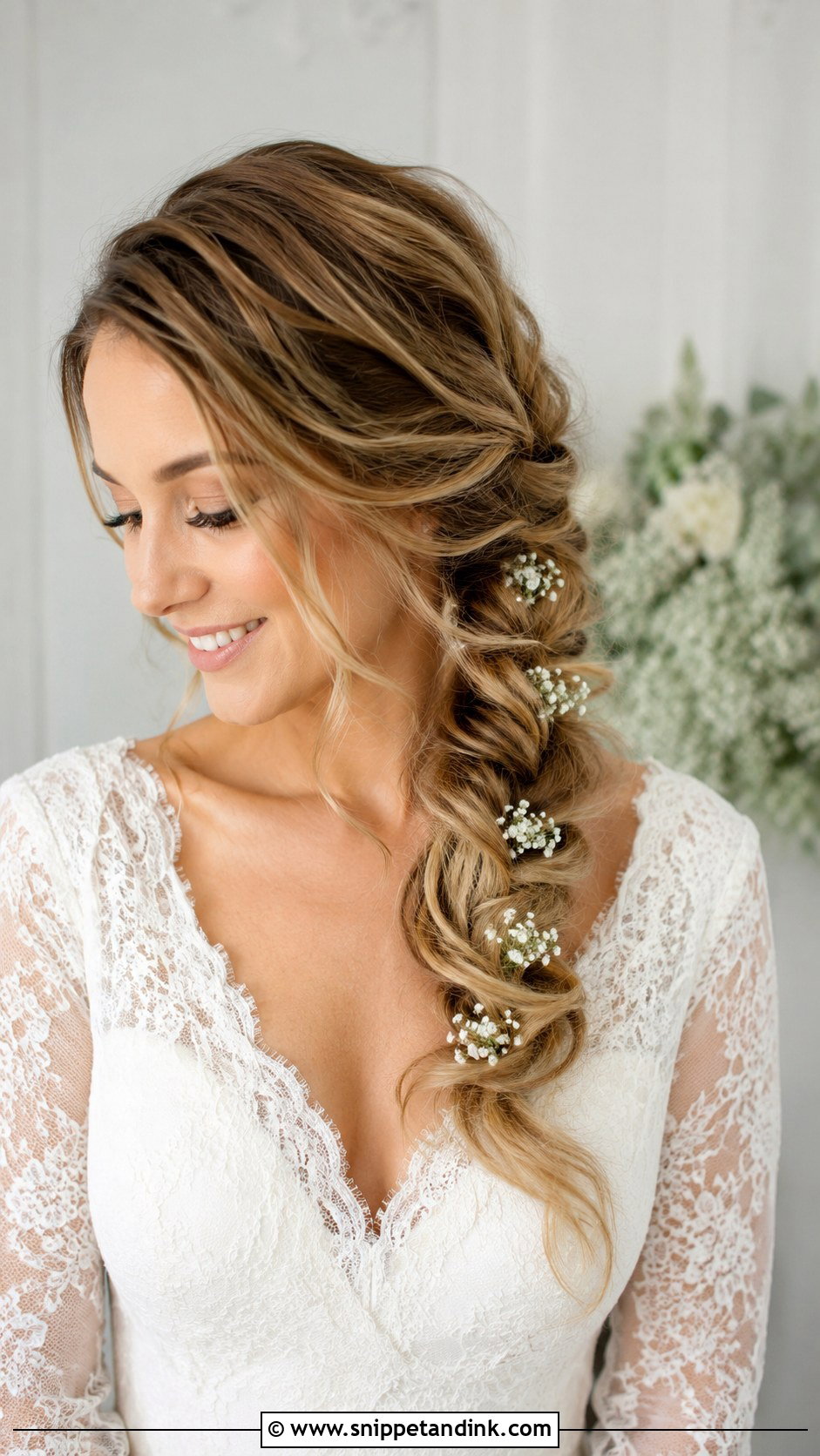 Loose French Side Braid - Snippet and Ink - 20 French Braid Wedding Hairstyles