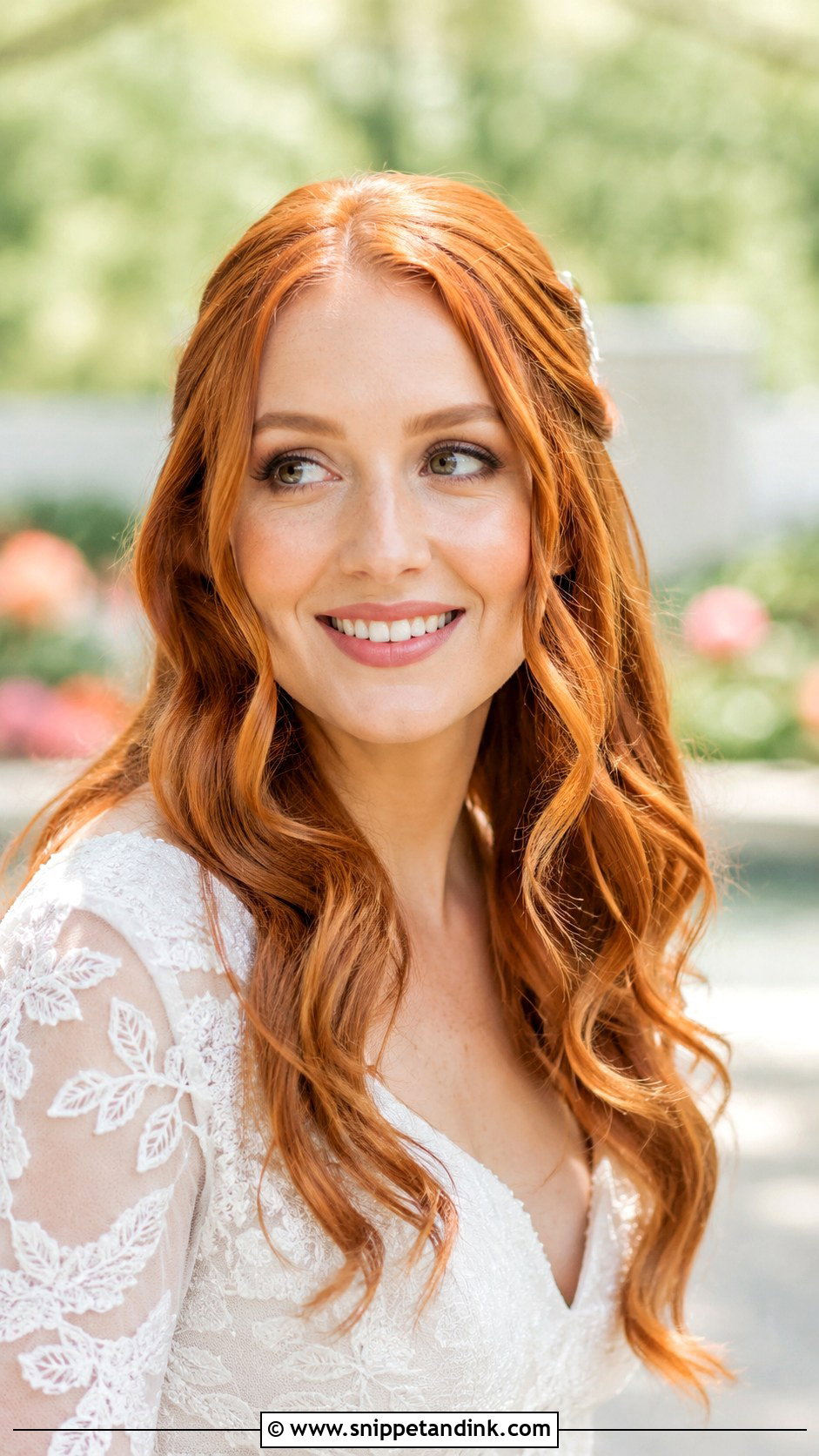 Loose Ginger Waves for Wedding - Snippet and Ink - 25 Ginger Wedding Hair Ideas