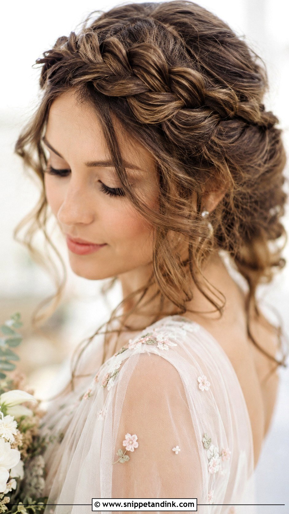 Loose Halo Braid Wedding Hair - Snippet and Ink - 20 Loose Braid Wedding Hair Ideas