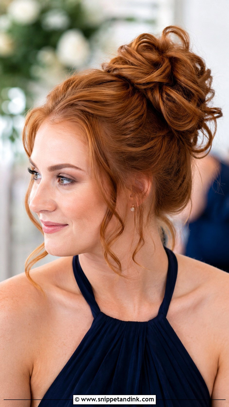 Loose High Bun Bridesmaid Updo - Snippet and Ink - 20 Loose Updo Wedding Bridesmaid Ideas