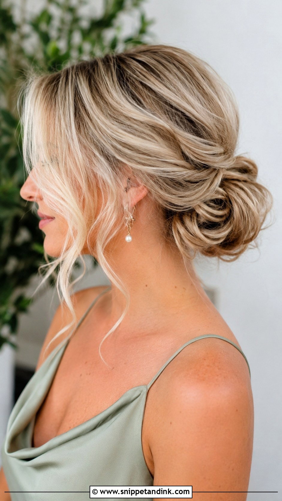 Loose Low Bun Bridesmaid Updo - Snippet and Ink - 20 Loose Updo Wedding Bridesmaid Ideas