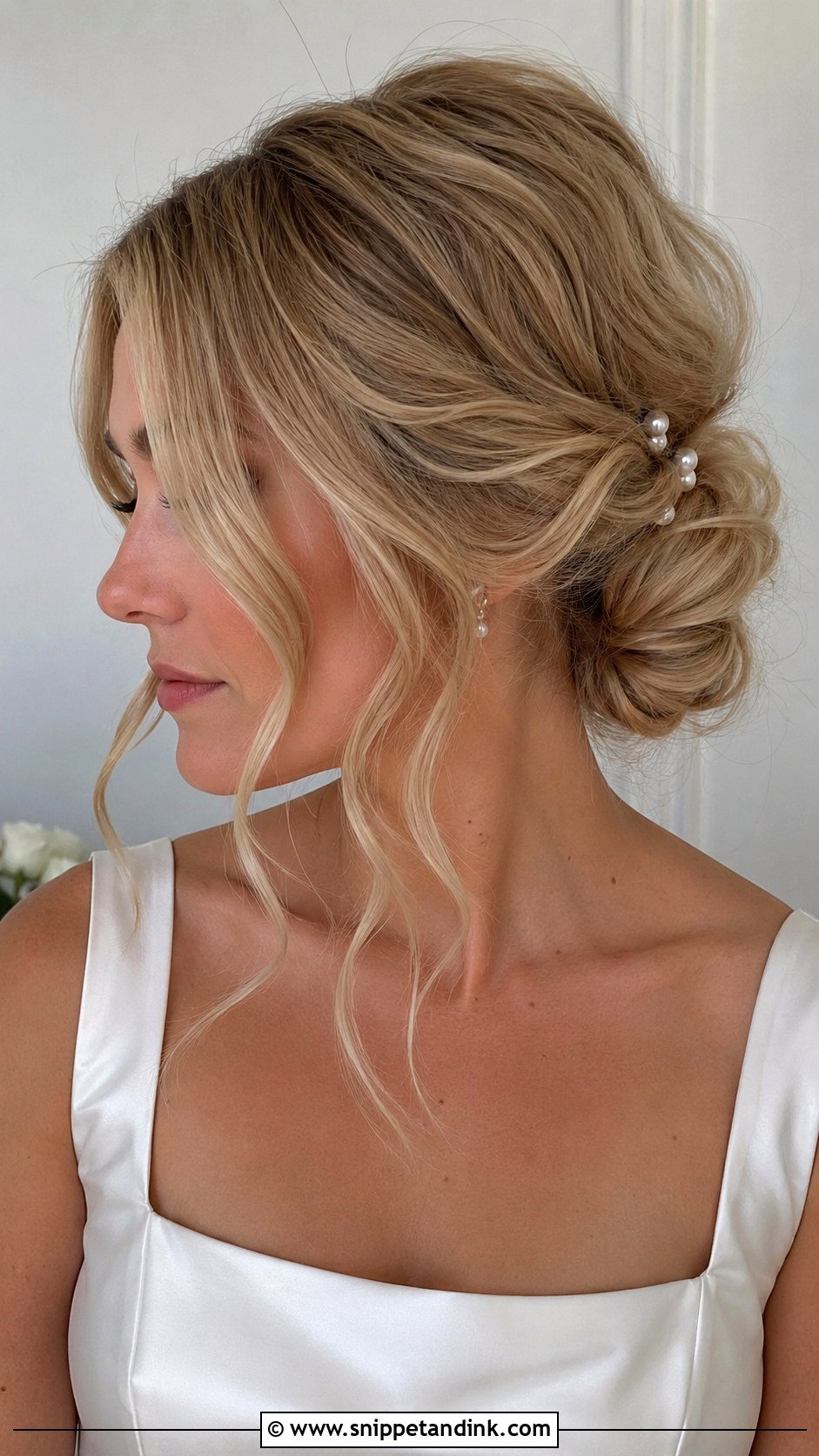 Loose Low Bun Wedding Hair - Snippet and Ink - 15 Wedding Hair Loose Updo Ideas
