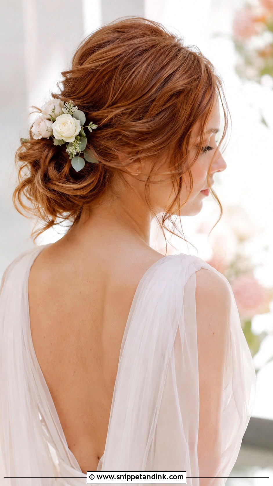 Loose Low Bun with Tendrils - Snippet and Ink - 20 Simple Hair for Wedding Ideas
