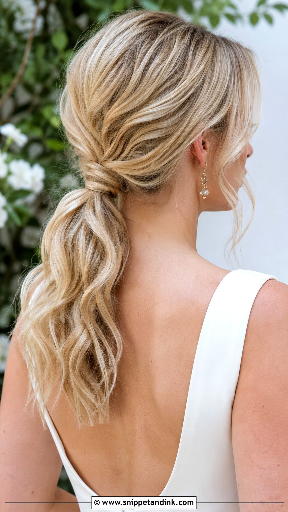 Loose Low Ponytail Wedding Hairstyle - Snippet and Ink - 25 Wedding Bridal Hairstyles