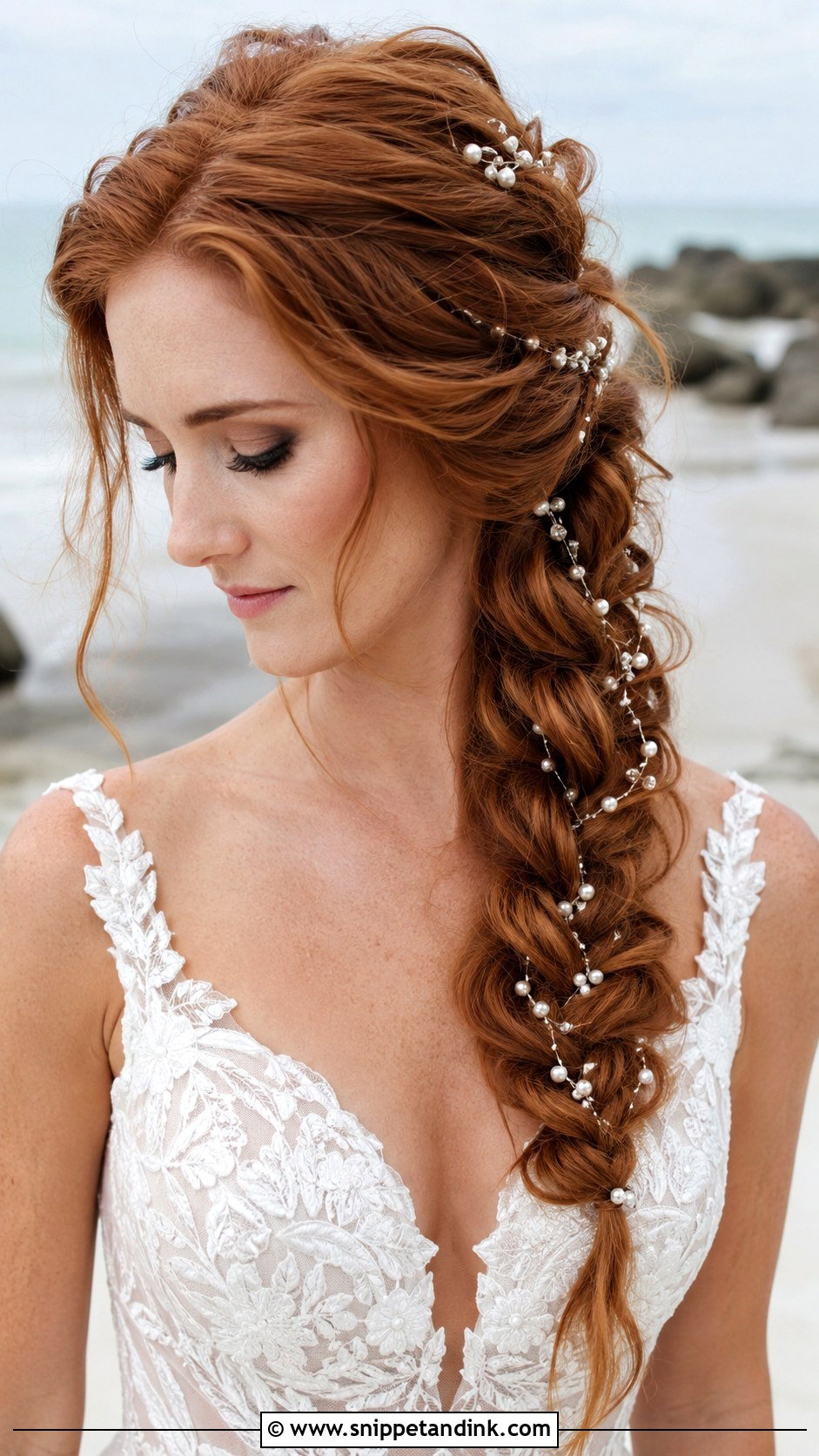 Loose Mermaid Braid Wedding Hair - Snippet and Ink - 20 Loose Braid Wedding Hair Ideas