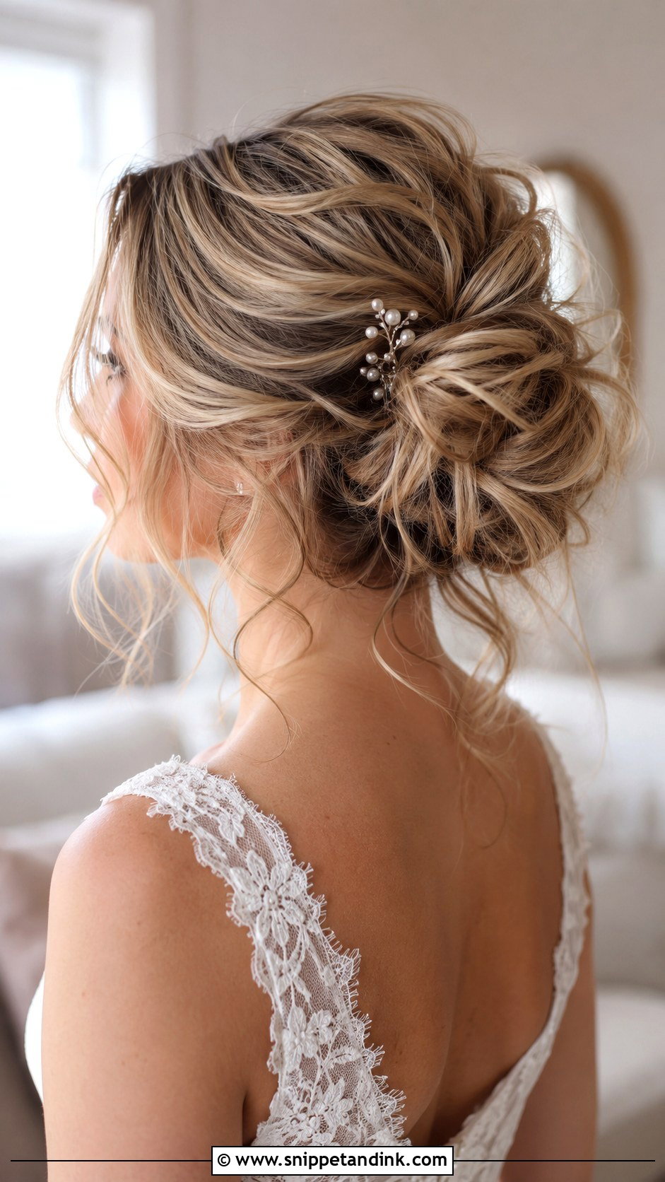 Loose Messy Bun Wedding Hairstyle - Snippet and Ink - 15 Lose Wedding Hairstyles