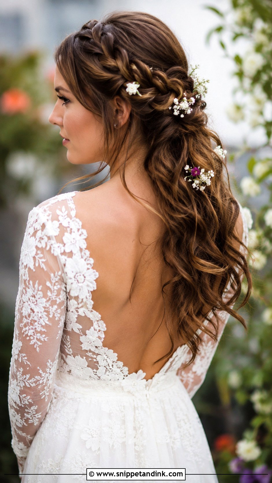 Loose Ponytail With Braided Crown - Snippet and Ink - 20 Loose Ponytail Wedding Hairstyles