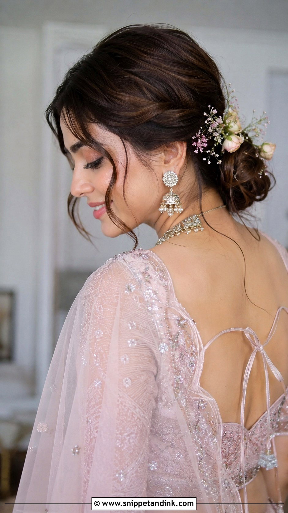 Loose Romantic Bun Bridal Juda - Snippet and Ink - 25 Bridal Juda Hairstyles