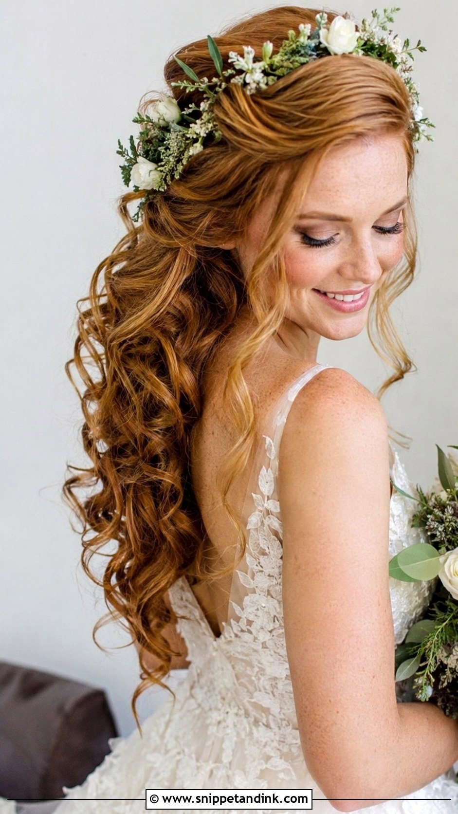 Loose Romantic Curls - Snippet and Ink - 25 Bridal Hairstyles for Round Face