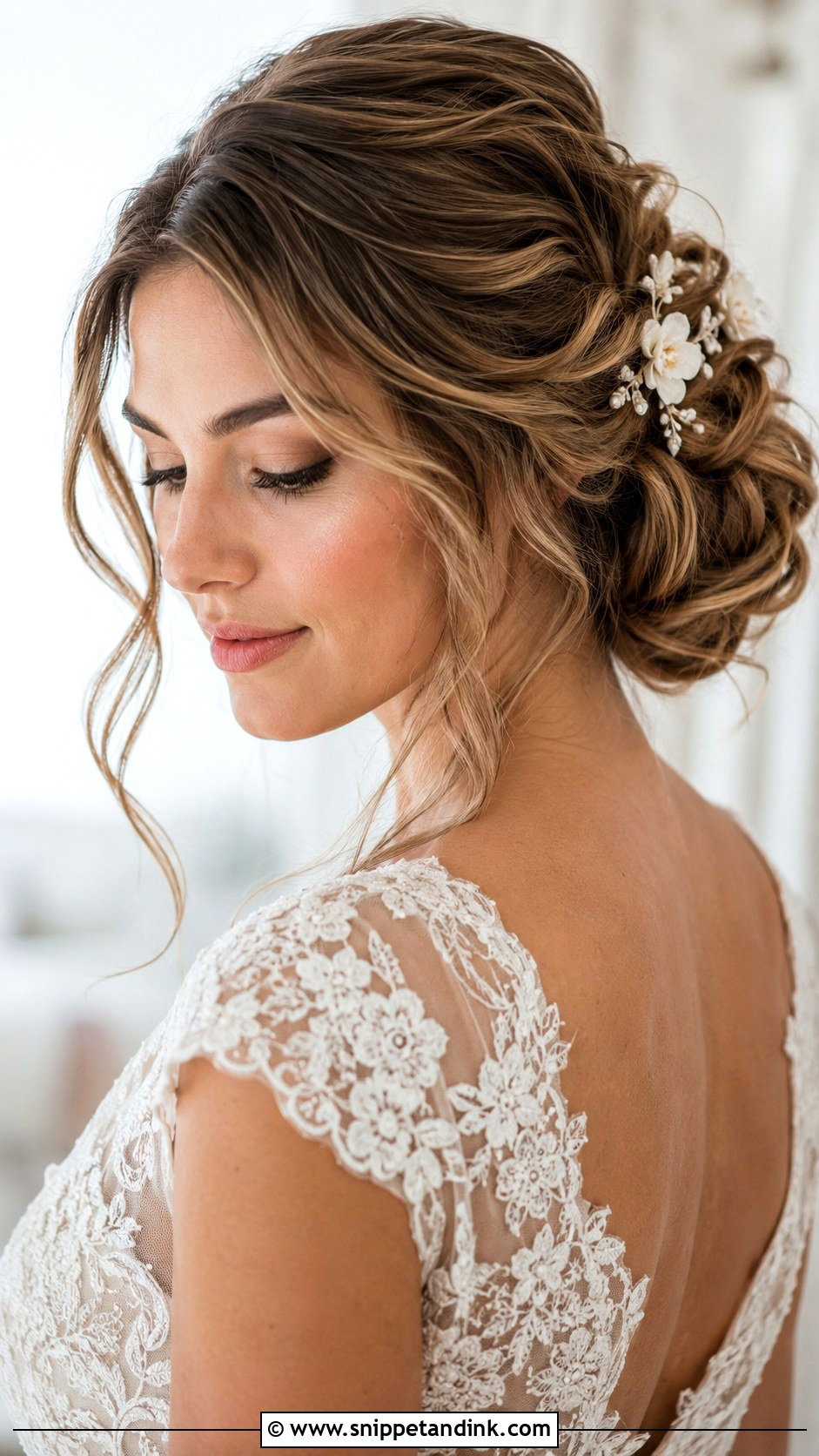 Loose Romantic Updo For Thick Hair - Snippet and Ink - 15 Thick Hair Updo Wedding Ideas