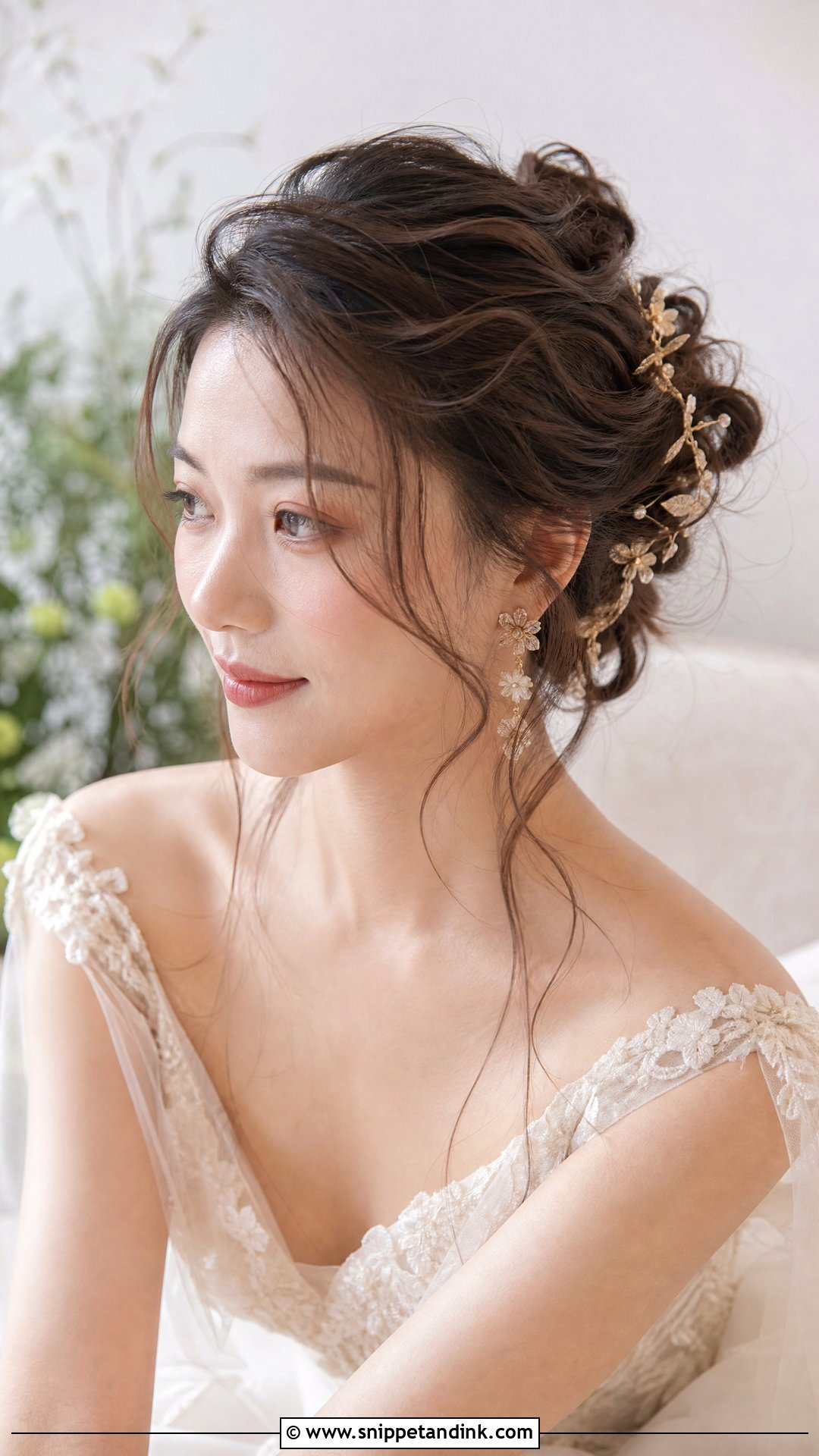 Loose Romantic Updo With Tendrils - Snippet and Ink - 20 Chinese Wedding Hair Ideas