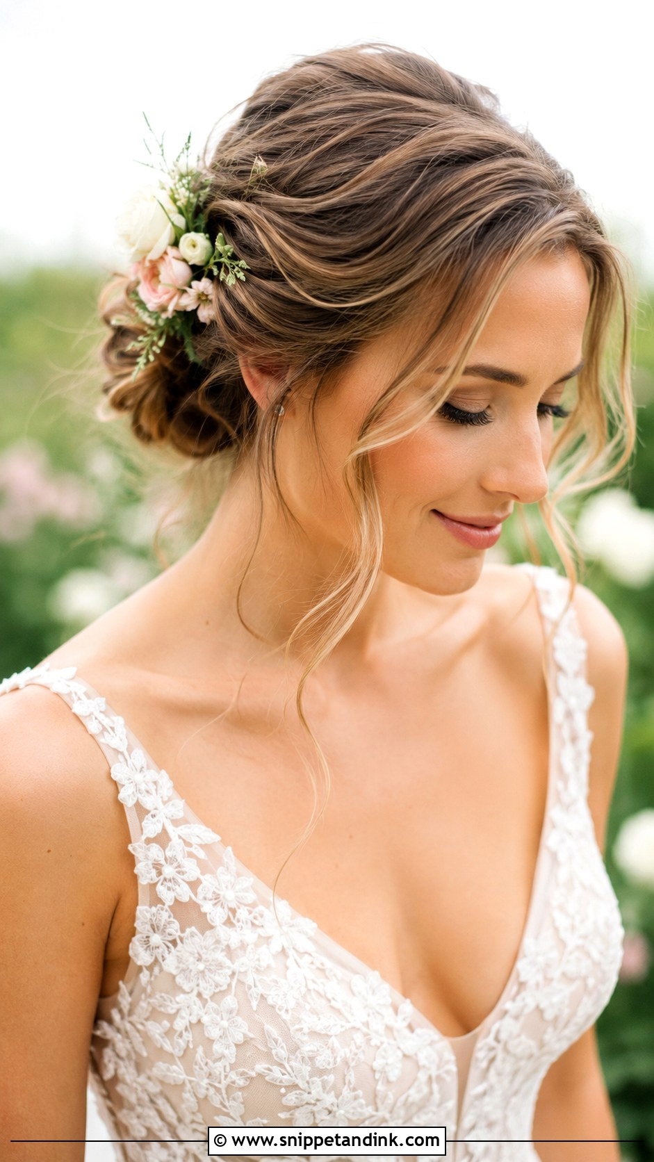 Loose Romantic Updo for Brides - Snippet and Ink - 30 Wedding Hairdo Ideas