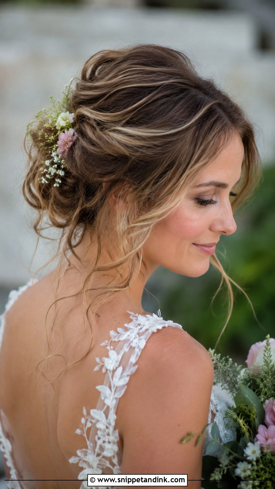 Loose Romantic Updo for Medium Hair - Snippet and Ink - 30 Wedding Updos for Medium Hair