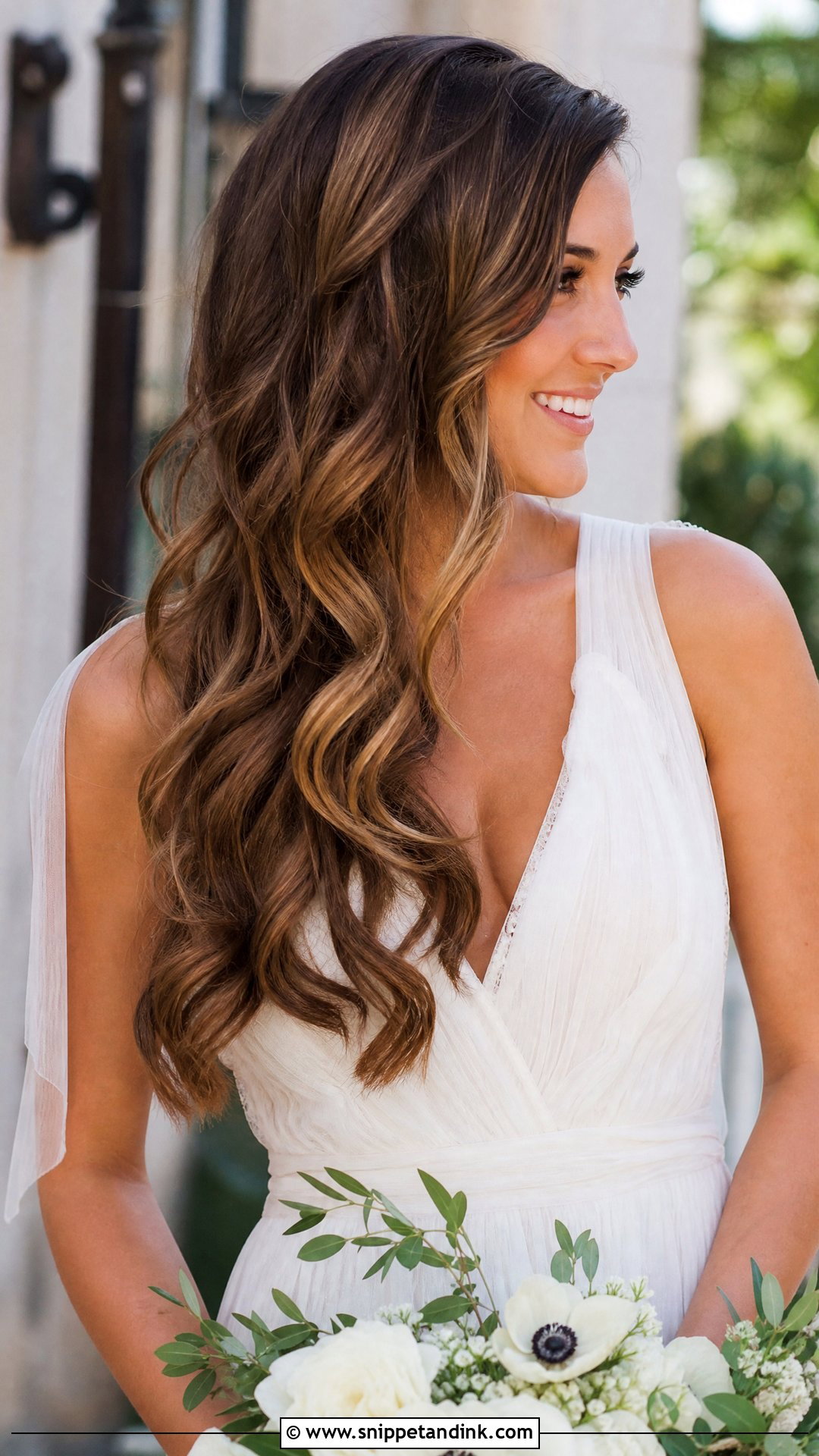 Loose Romantic Waves for Long Brown Hair - Snippet and Ink - 20 Wedding Hair Brown Ideas