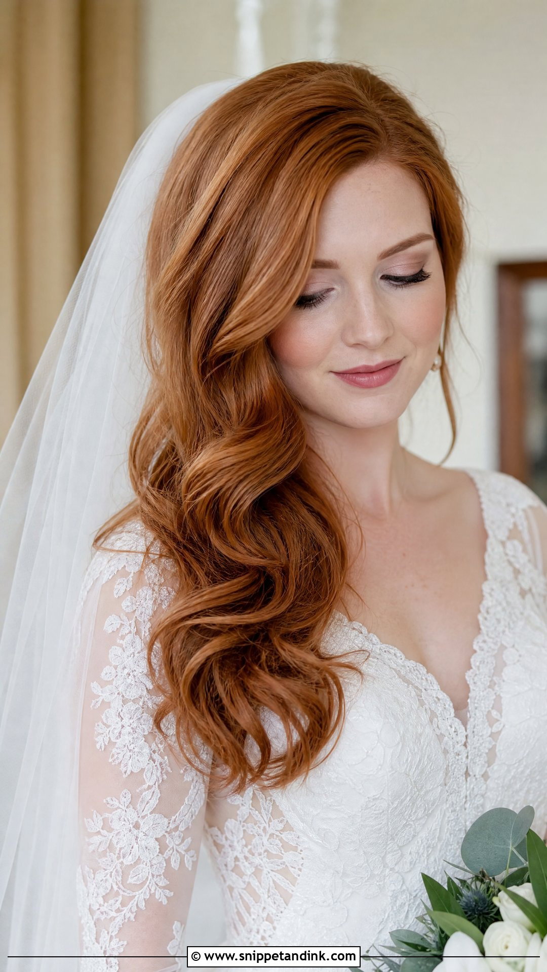 Loose Romantic Waves for Red Hair Brides - Snippet and Ink - 20 Red Hair Brides