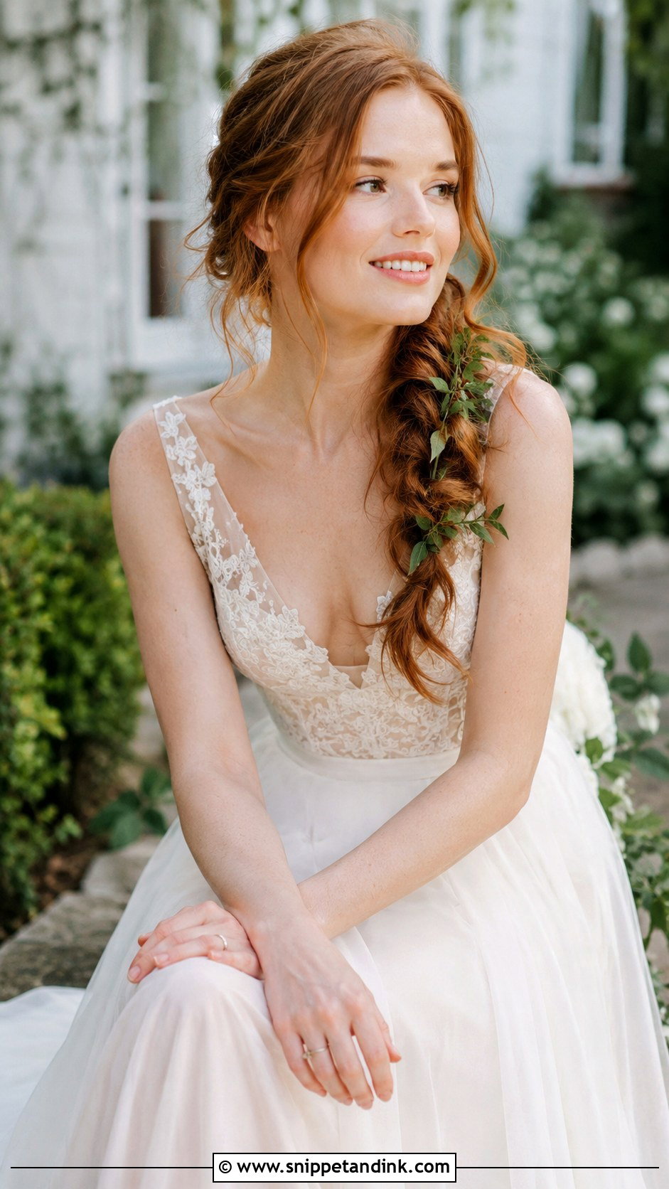 Loose Side Braid - Snippet and Ink - 20 Elopement Hairstyles