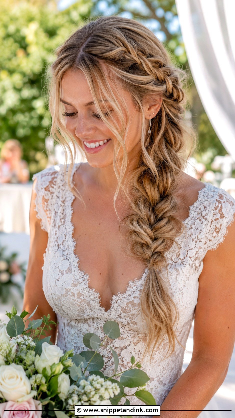 Loose Side Braid - Snippet and Ink - 25 Easy Medium Wedding Guest Hairstyles